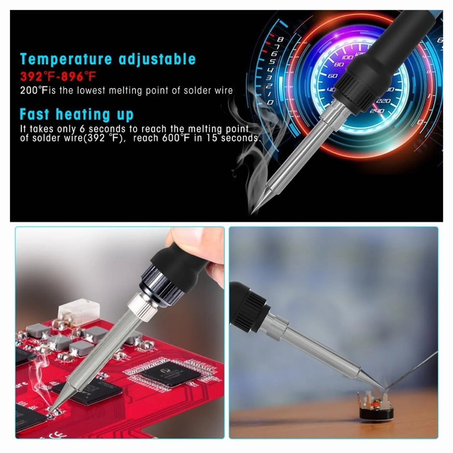 Stacja Lutownicza, Cyfrowa Stacja Lutownicza/stacja Naprawcza 60W Regulacja Temperatury ESD Do Lutowania PCB Telefonu IC SMD BGA(SD1)