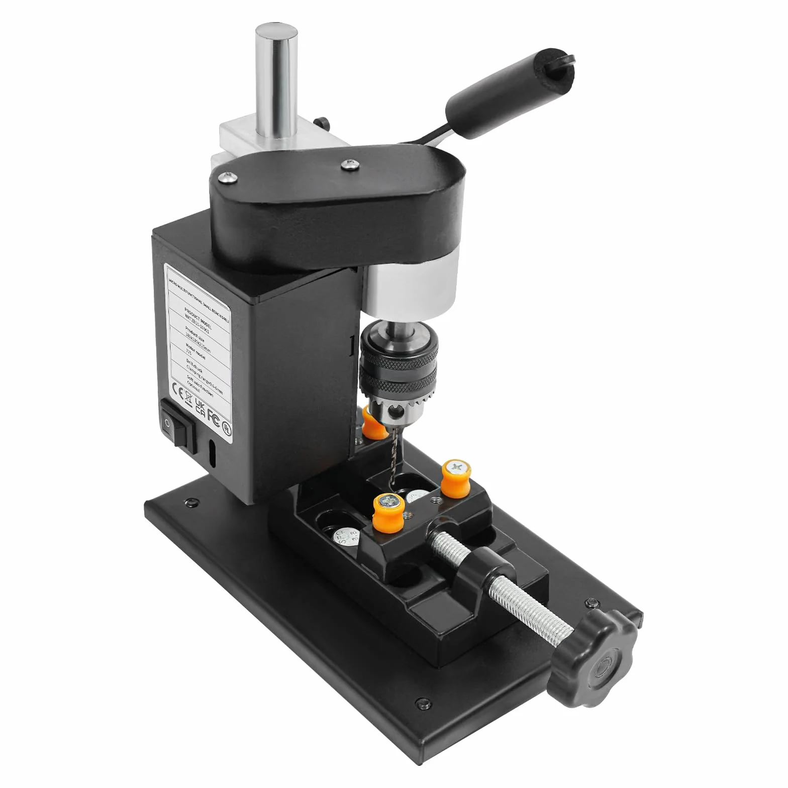 Mini wiertarka 0,6-6 mm, uchwyt wiertarski, silnik z rdzeniem miedzianym, wiertło stołowe z zaciskiem ławkowym, regulowana prędkość, do drewna, tworzywa sztucznego, metalu, precyzyjna obróbka, prosta