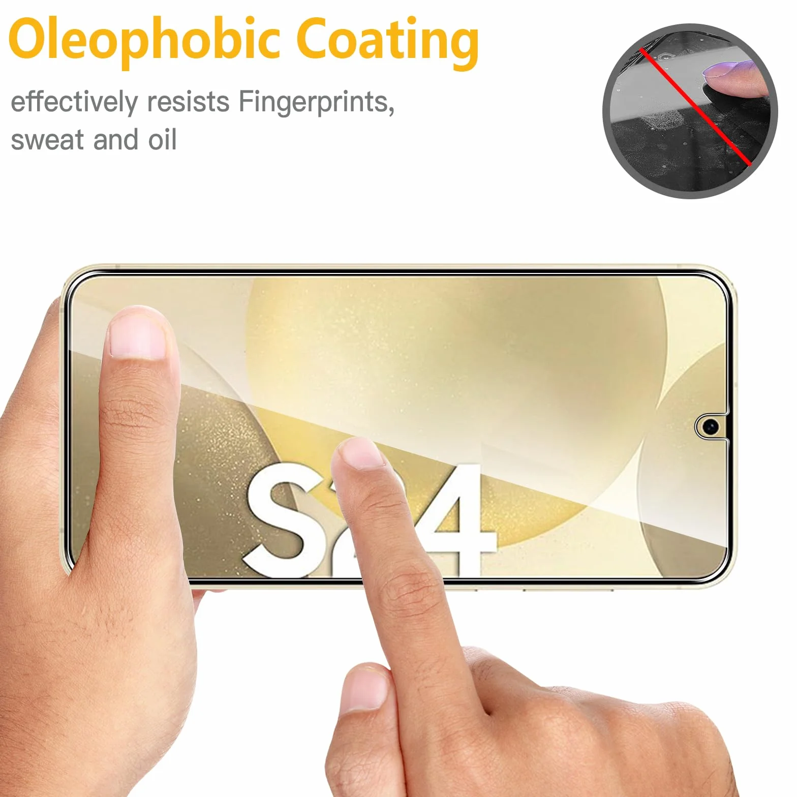 WFTE Folia ochronna na wyświetlacz z hartowanego szkła do Samsung Galaxy S24 5G/S25 5G, odporna na zarysowania, wysoka przejrzystość, bez odcisków palców, bez pęcherzyków powietrza, bez kurzu, 2