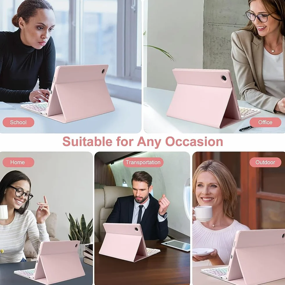 Etui na klawiaturę Lenovo Tab P11 Plus 2021 P11 2020 11 cali Bluetooth podświetlana mysz Pink