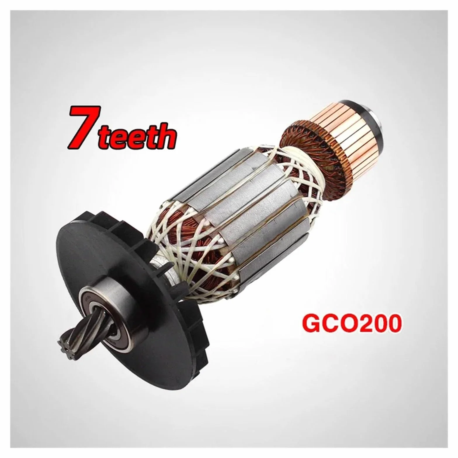 Wirnik twornika, armatura 220-240 V, kompatybilny z Bosch, wirnik do GCO200 TCO2000 GCO2000 2100 akcesoria do elektronarzędzi kotwicowych (7 zębów z łożyskami)