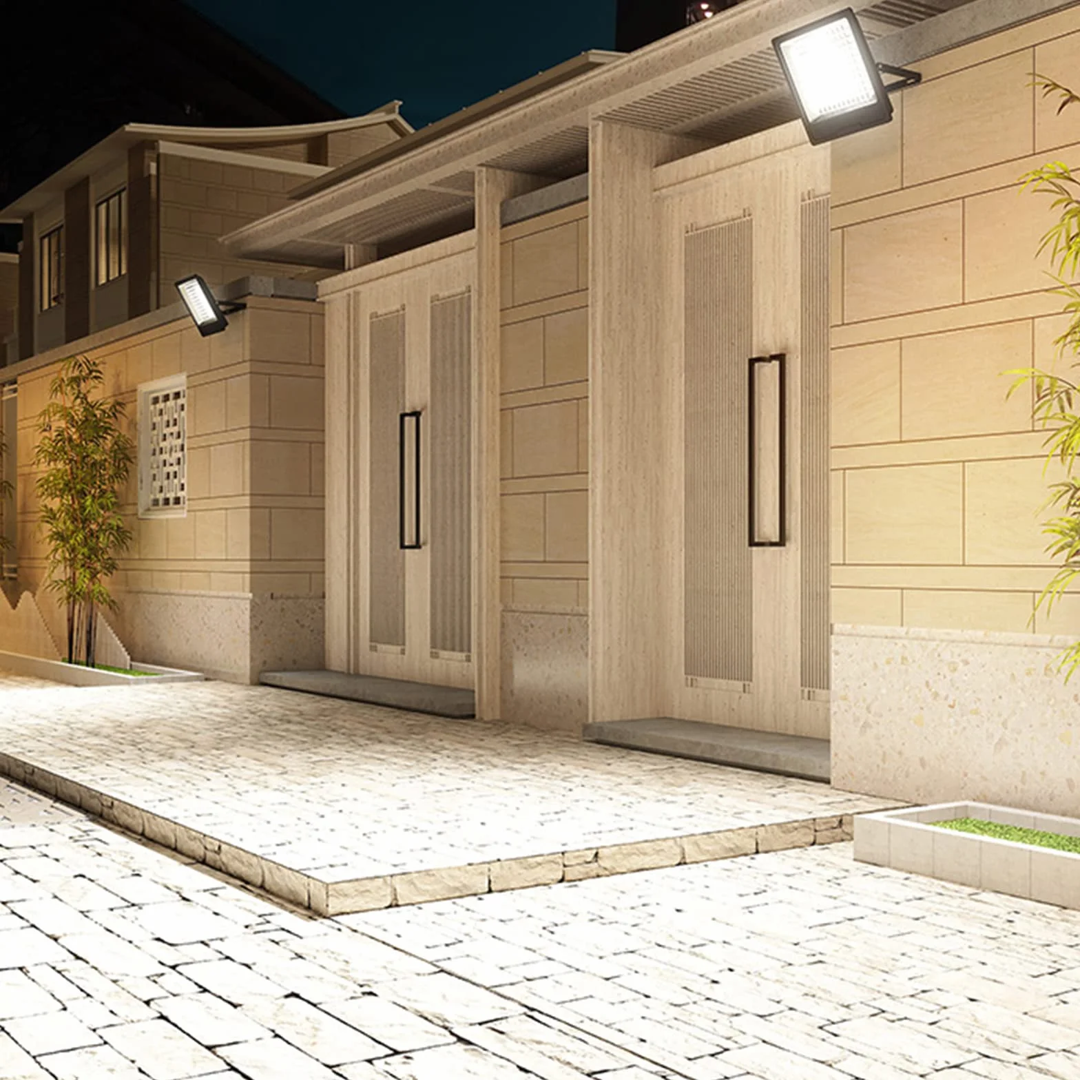 Lampy solarne zewnętrzne, Zewnętrzne oświetlenie zabezpieczające IP66, regulowane głowice oświetlenia punktowego do ogrodu, patio, podjazdu, podwórka i nie tylko(30W)