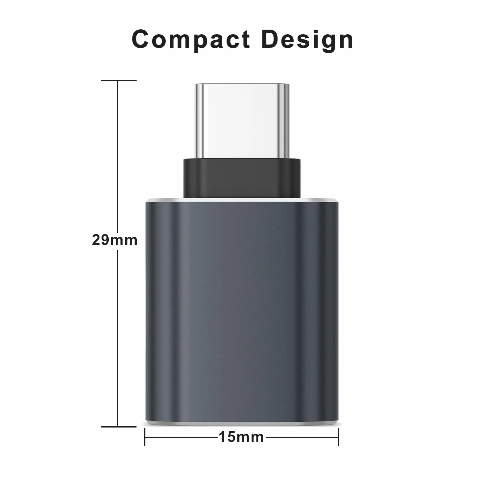 Tobfit adapter USB C na USB 3.0 2 sztuki OTG do iPhone 16 15 serii MacBook Pro Samsung Galaxy S24 S25 szary