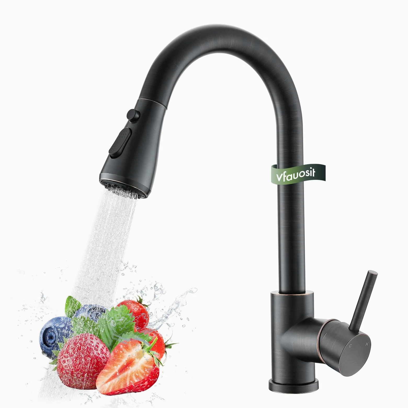 Olej z brązu gumowany sok kuchenny z rozpylaczem w dół, sok z brązu do kuchni Farmhouse Travel Trailer RV Stainless Steel Pojedynczy uchwyt Pojedynczy otwór lub 3 dziury Kuchnia Sink Faucet z