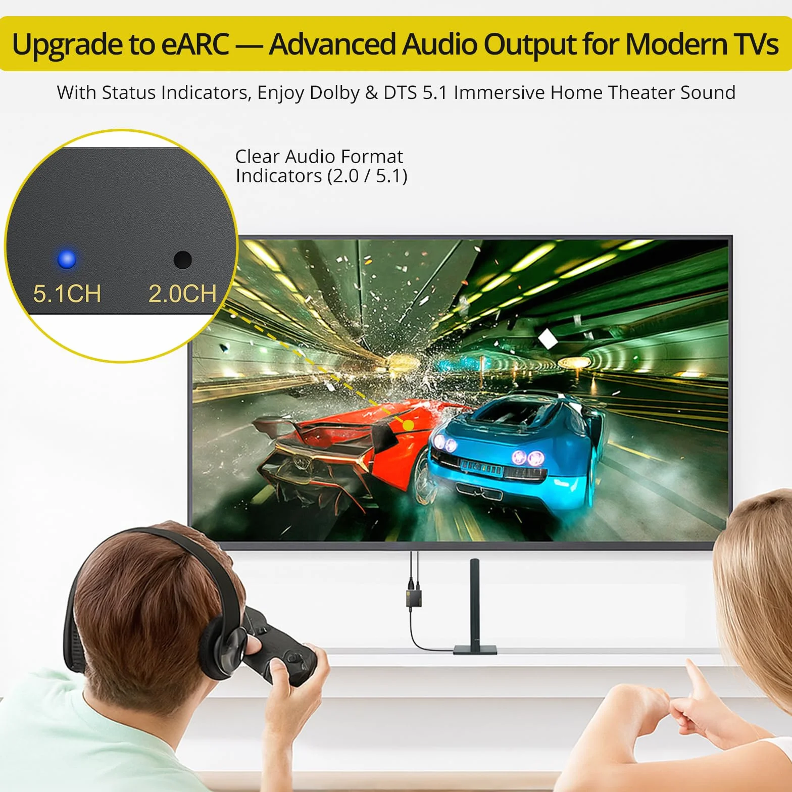 PROZOR EARC ARC Audio Extractor HDMI na optyczny konwerter Toslink 192KHz 24bit Adapter