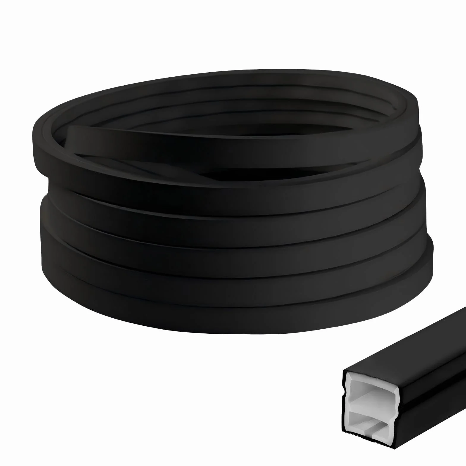 Elastyczny silikonowy profil LED, 5 m, 12 x 12 mm, szyna LED do taśm LED 8 mm paneli akustycznych, IP65, wodoszczelny dyfuzor kanałowy LED do sufitu, szafy, baru, oświetlenie paneli akustycznych