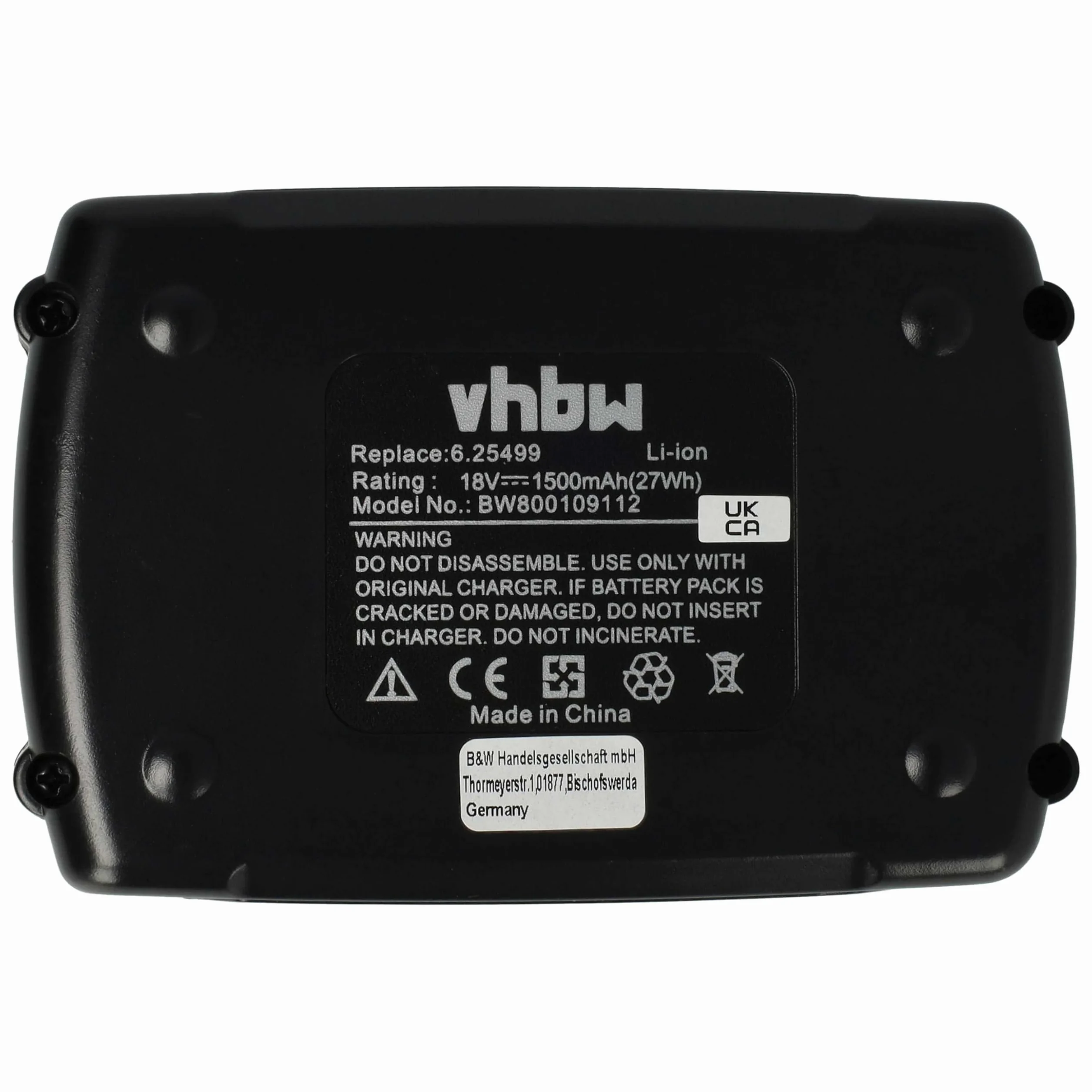 vhbw 2 x akumulator kompatybilny z Eibenstock EPG 300, EPG 300 A, EPG 400, narzędzie do mocowania nitów zrywalnych (1500 mAh, litowo-jonowy, 18 V)