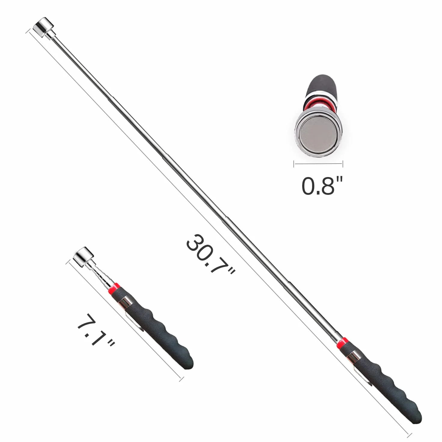 Prezenty dla mężczyzn, teleskopowe, magnetyczne, wysuwane narzędzie do podnoszenia 79 cm, 9 kg, prezenty dla mężczyzn, chłopaka, taty, dziadka, urodziny do naprawy samochodów stolarskich itp