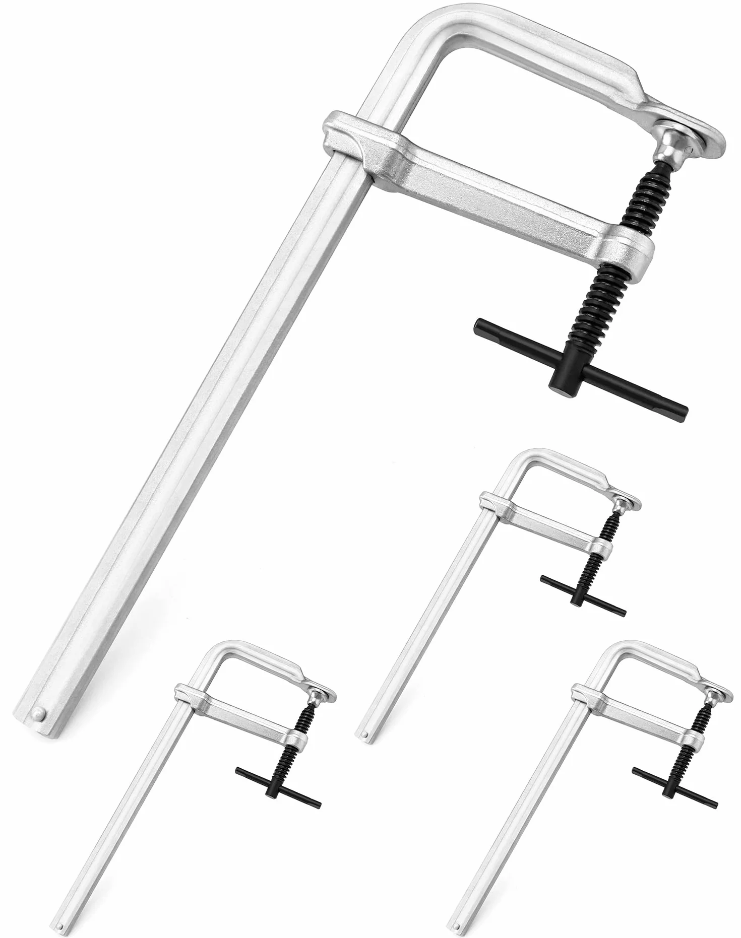 QWORK® 4 Pack zaciski śrubowe Heavy Duty F zacisk 300mm x 120mm gardła narzędzia do obróbki drewna