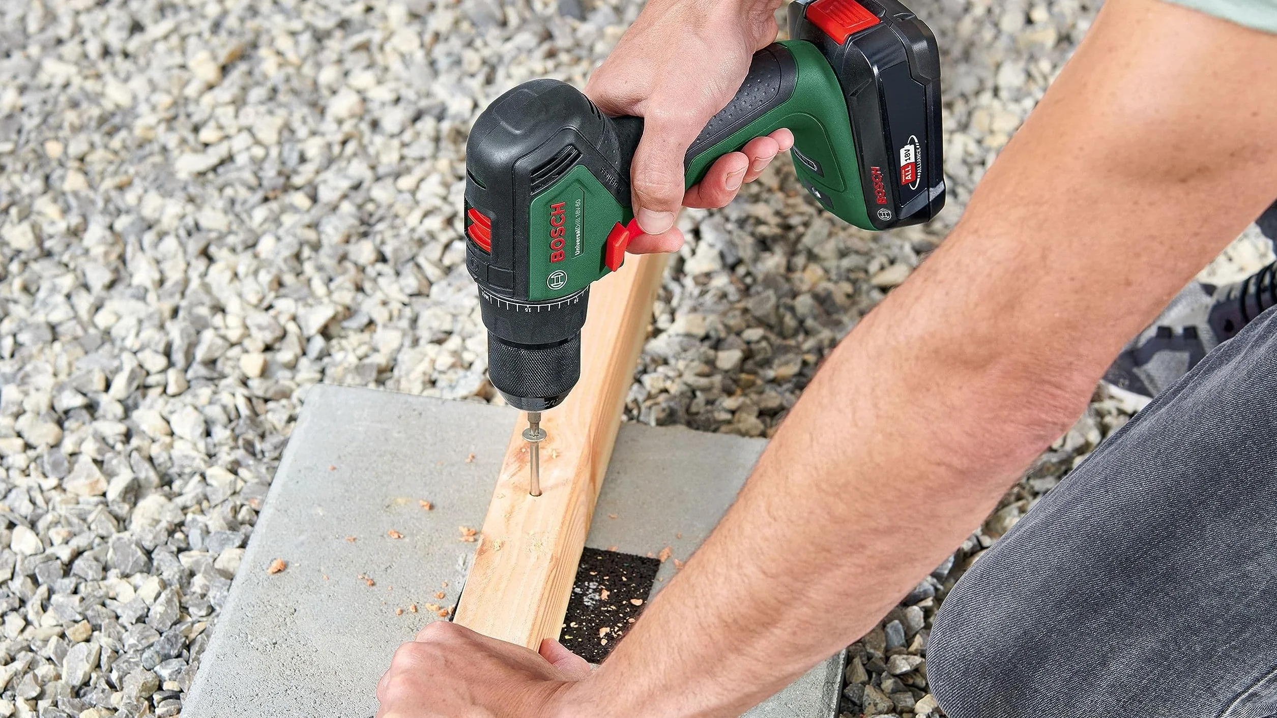 Bosch Home and Garden Universaldrill 18V-60 Wiertarka Akumulatorowa, Zielony/Czarny, 18 V