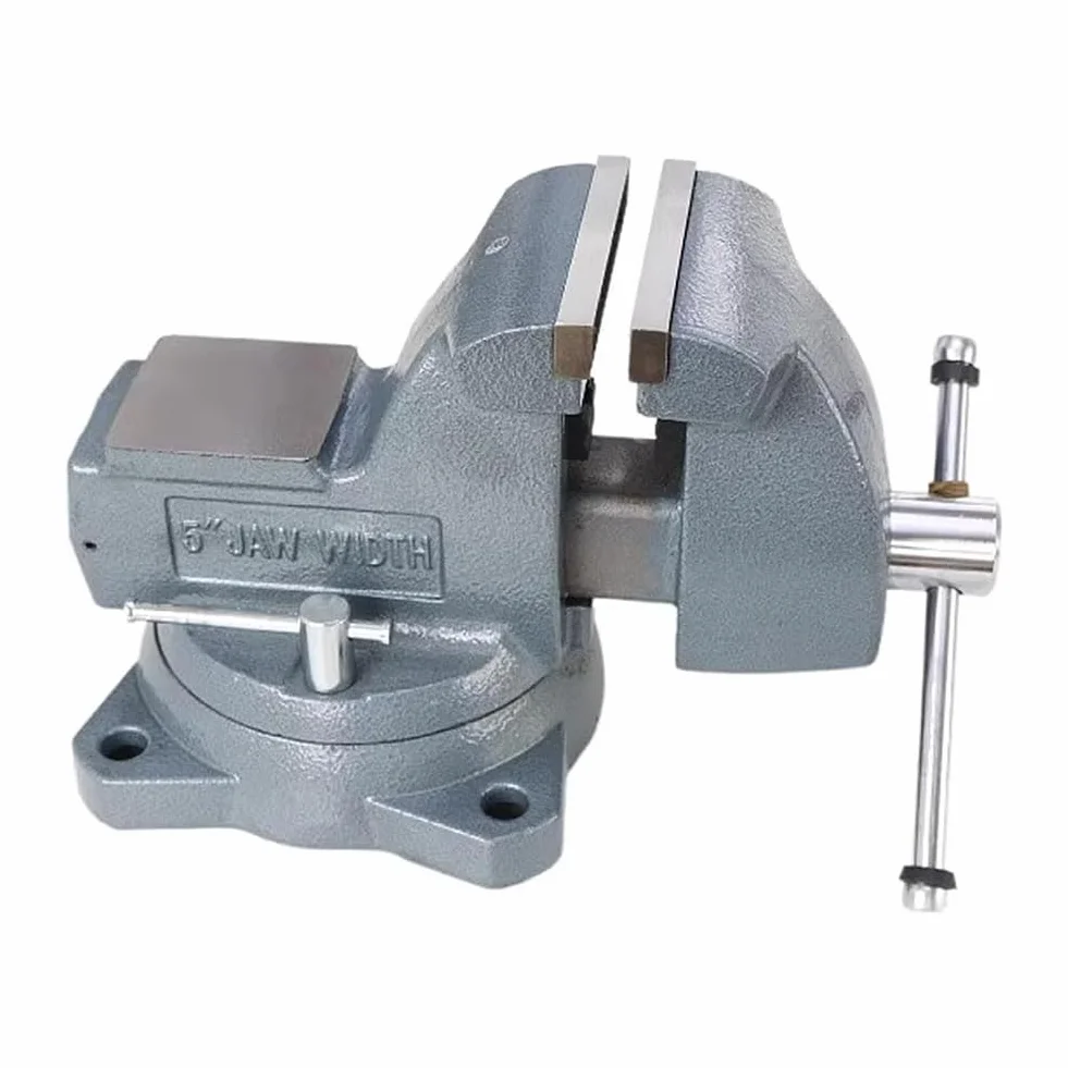 Imadło stołowe Heavy Duty, wielofunkcyjne imadło stołowe, uniwersalne imadło 5 cali z obrotową podstawą 360°, obrotowy stół roboczy do obróbki drewna, narzędzia ciesielskie