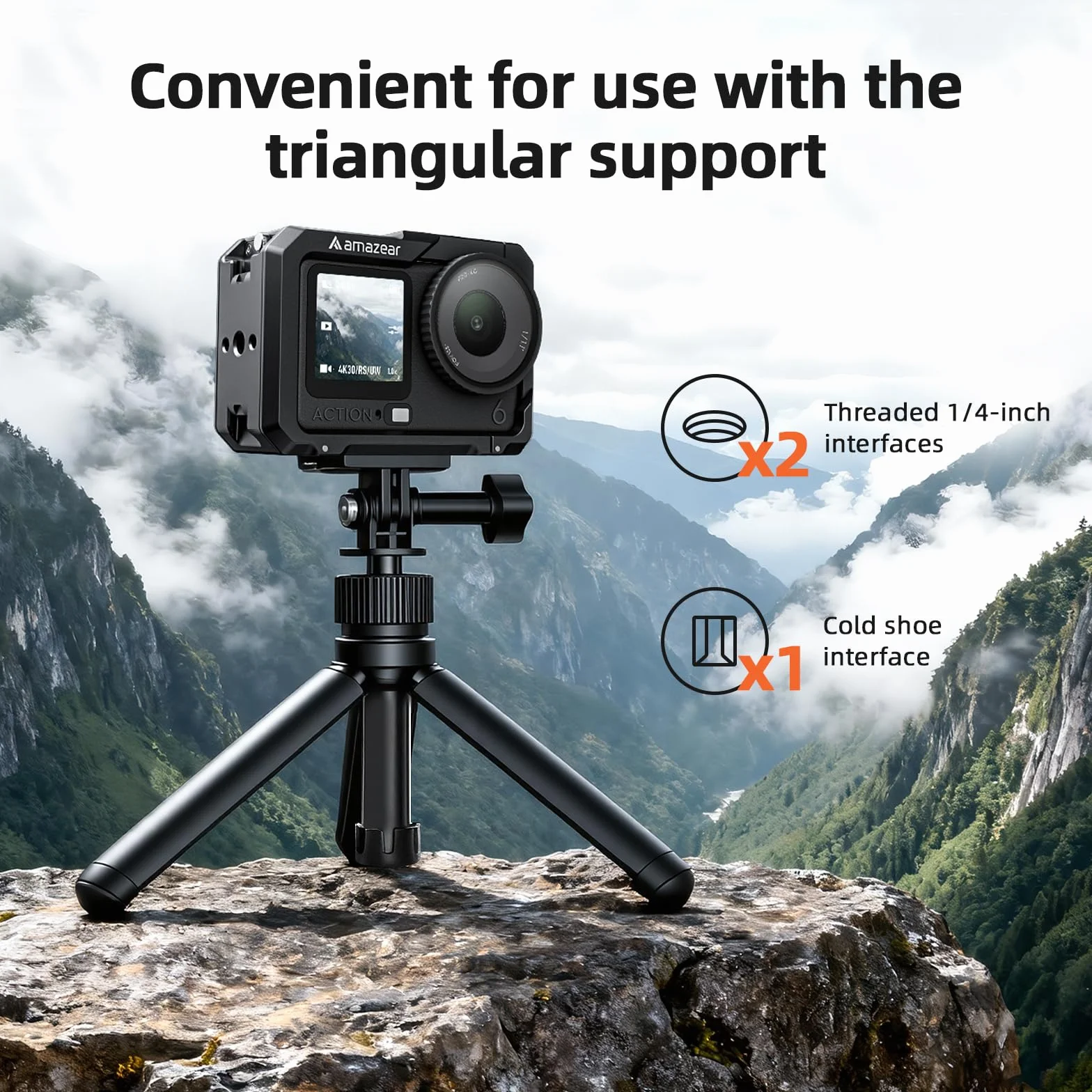 AMAZEAR Metalowa obudowa ochronna do akcesoriów DJI Osmo Action 6, wielofunkcyjna ramka użytkowa Action6 Pro, mocniejsza aluminiowa obudowa twarda obudowa z miękkimi silikonowymi nakładkami na