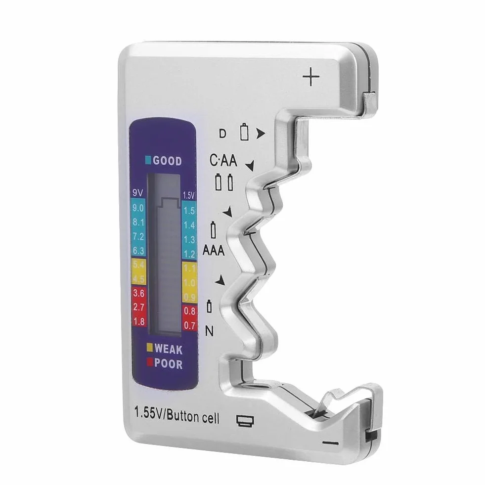 Uniwersalny cyfrowy tester baterii LCD do D C AA AAA 9V 1.5V