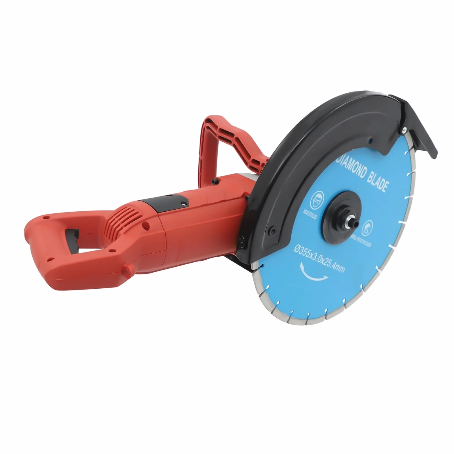 Piła do betonu elektryczna piła tarczowa 3000 W, 350 mm, piła tarczowa na mokro i na sucho, głębokość cięcia 135 mm, maszyna do cięcia kamienia z rurą wodną, pompą wodną, brzeszczotem, do kamienia i