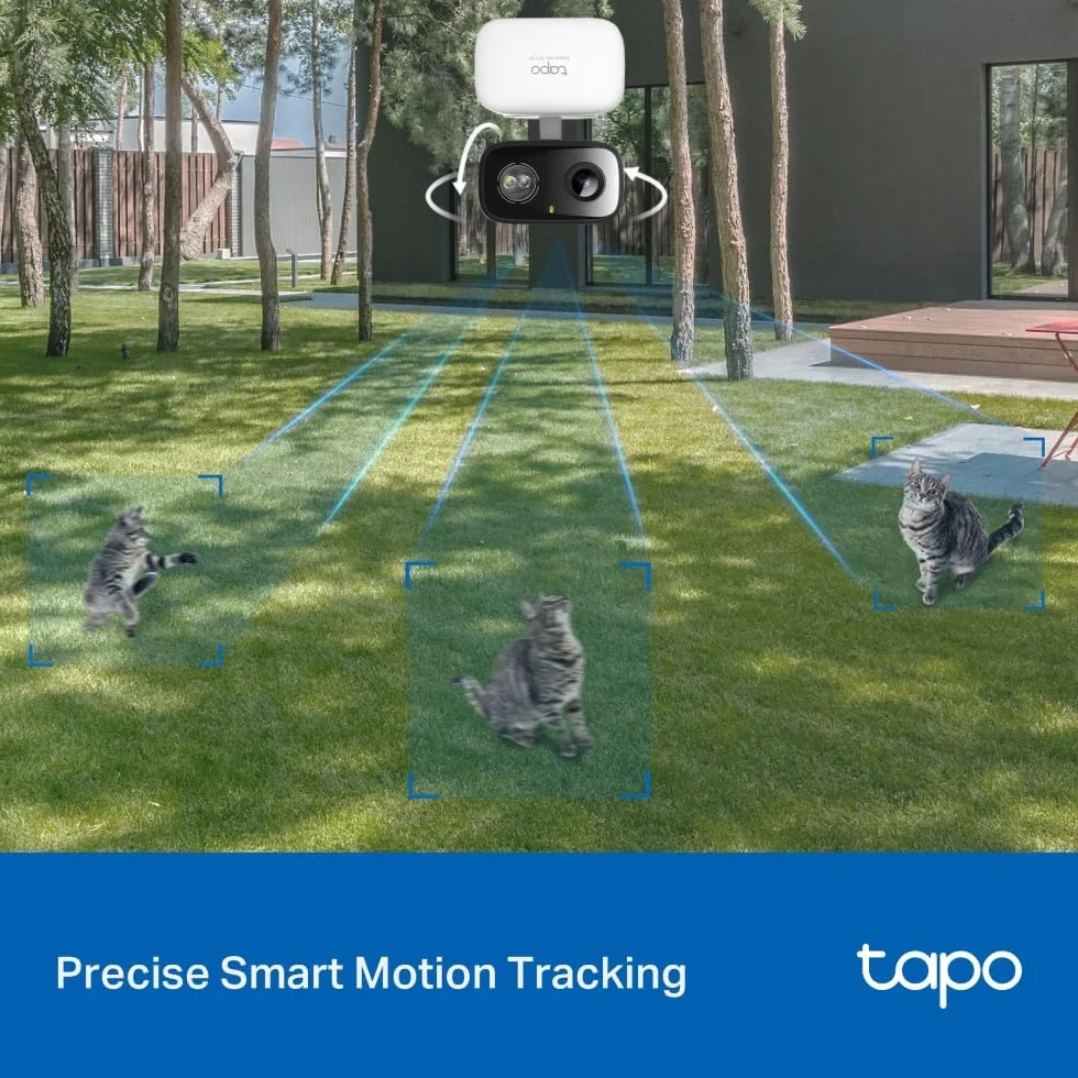 Tapo C216 mini kamera monitoringowa z nagrywaniem, 2K 3 MP, zasięg 360°, do użytku wewnątrz i na zewnątrz, rozpoznawanie sztucznej inteligencji i powiadomienia, karta microSD do 512 GB, 105,3 × 77,8 ×