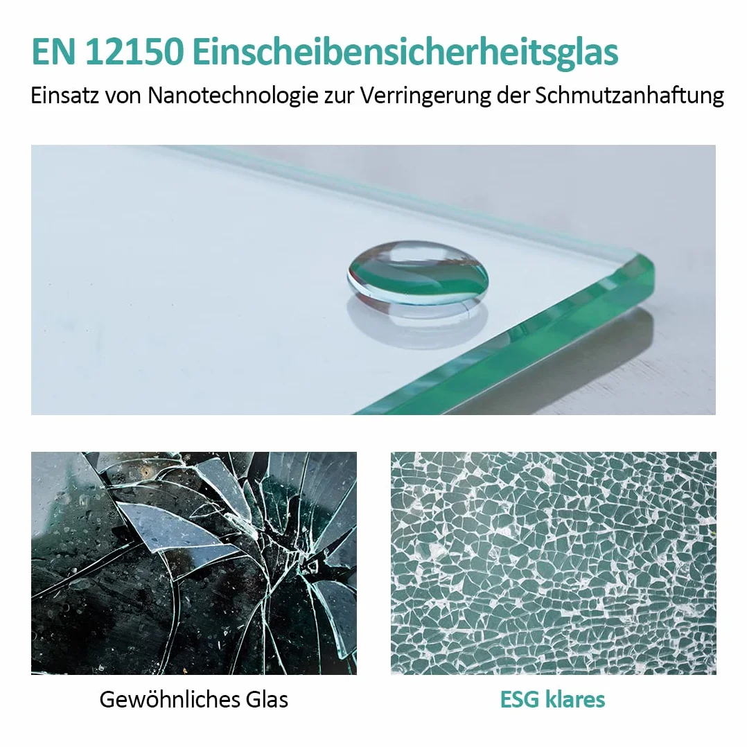 EMKE Ścianka prysznicowa wanna 100 x 140 cm nakładka na wannę 2-częściowa składana ścianka prysznicowa do wanny 6 mm NANO 180° składana ścianka prysznicowa