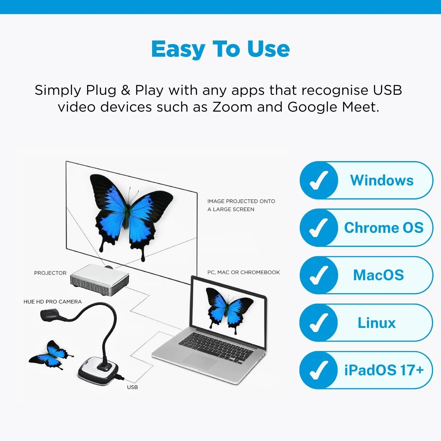 HUE HD Pro Elastyczna Kamera Dokumentowa USB Czarna