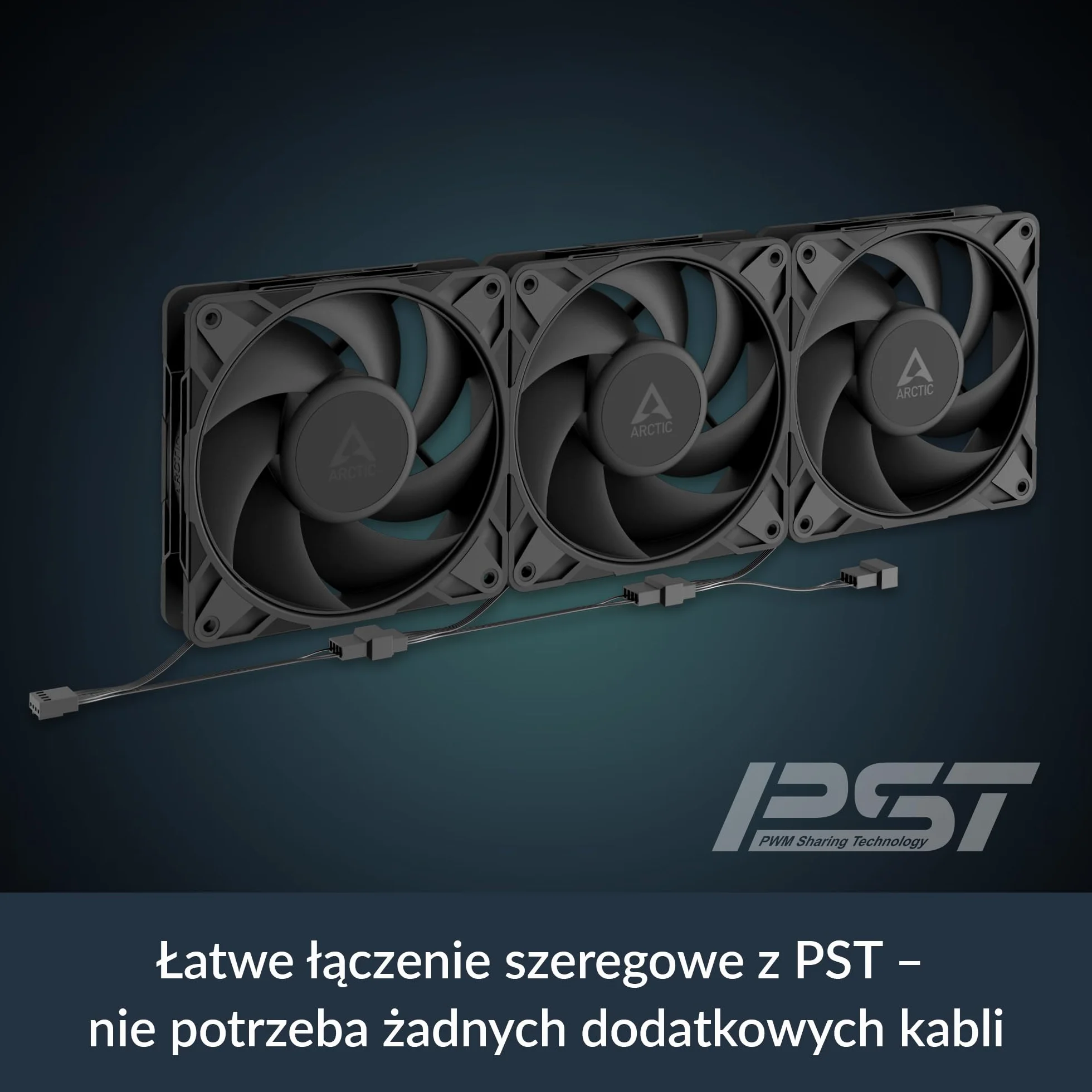 ARCTIC P12 Pro PST 5 Sztuk Wentylator PWM 120 mm 600-3000 rpm 0 RPM Czarny