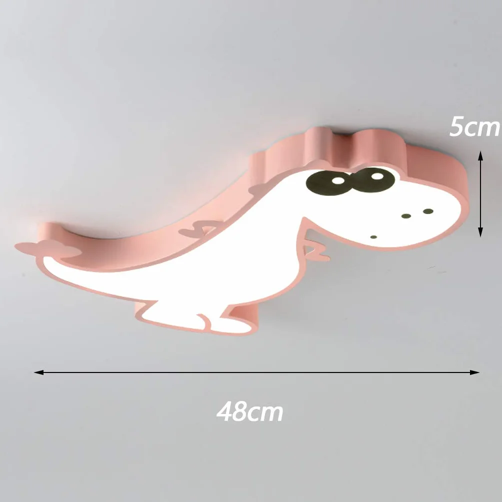 Lampa sufitowa LED, dinozaur, dla chłopców, sypialni, nowoczesna dekoracja wnętrza, żyrandol, do przedszkola, kreatywna lampa sufitowa, do salonu, sypialni, pokoju dziecięcego, 48 cm/różowa