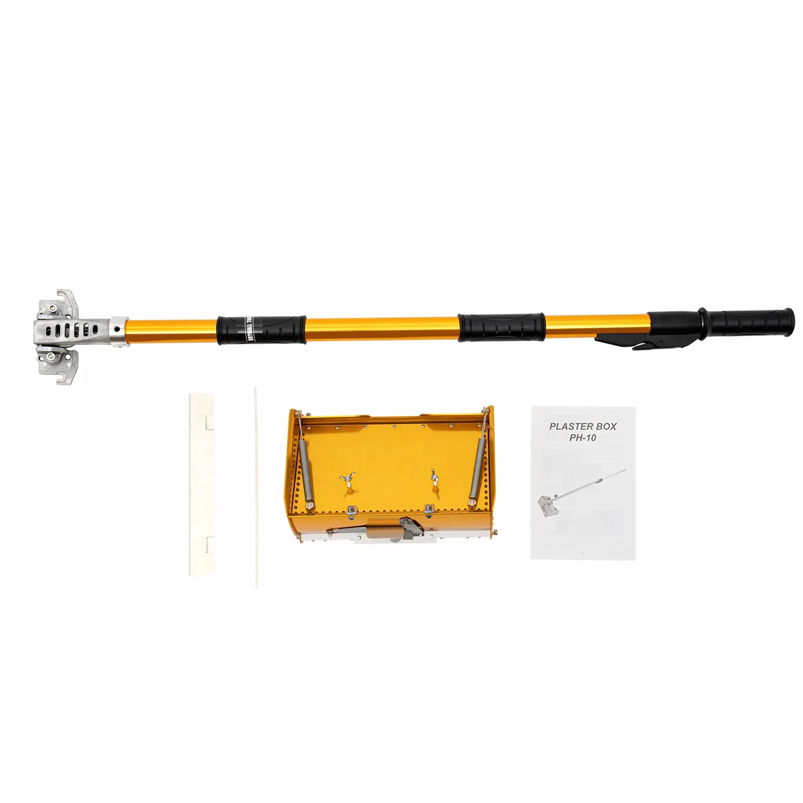 Kielnia do płyt gipsowo-kartonowych, narzędzia do wykańczania płyt gipsowo-kartonowych, płaskie pudełko z regulowanym uchwytem 105-168 cm i 5 zębatkami, do ścian, sufitów