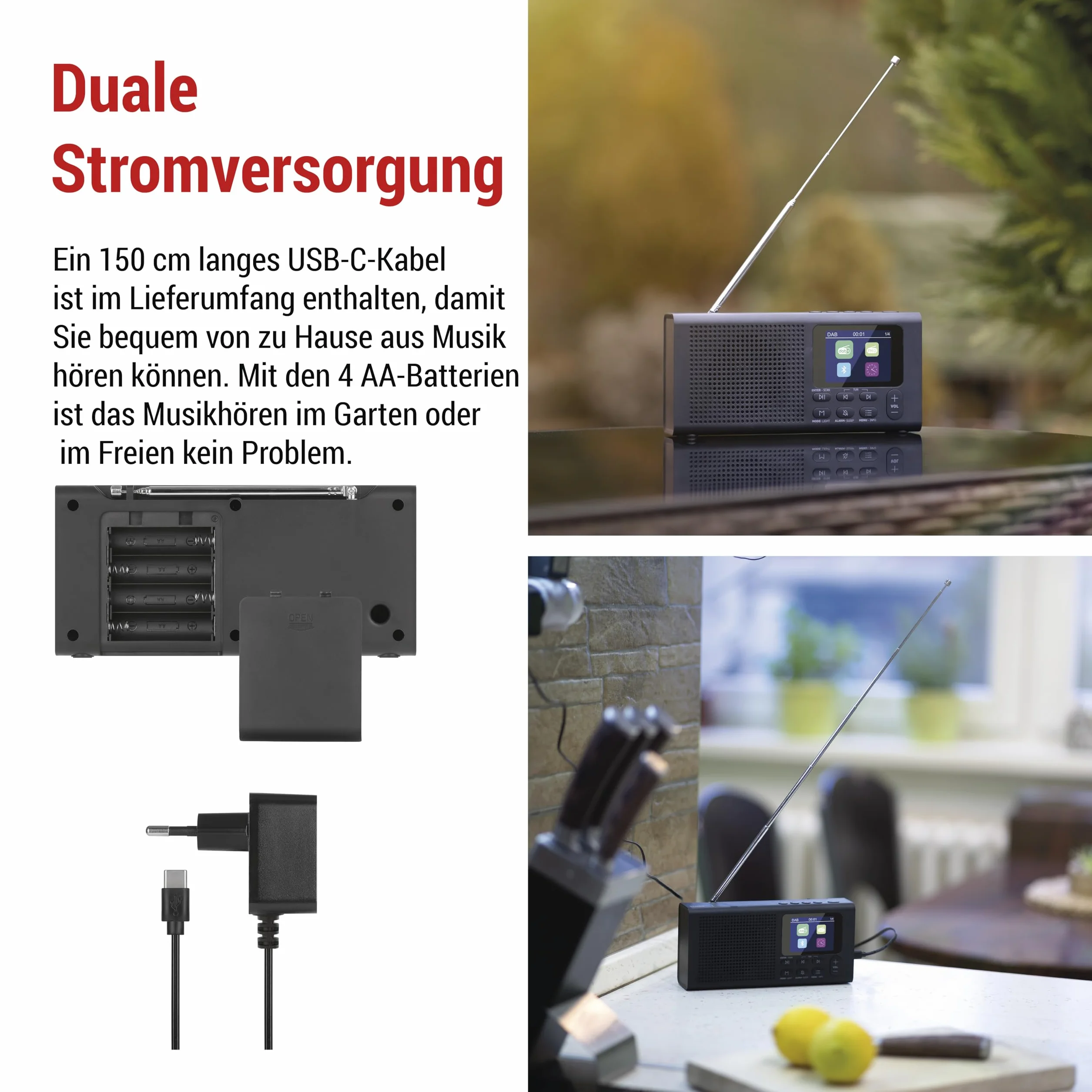 EMOS Radio DAB+ Bluetooth przenośne radio cyfrowe budzik 40 miejsc pamięci DAB+FM kolorowy wyświetlacz TFT LCD
