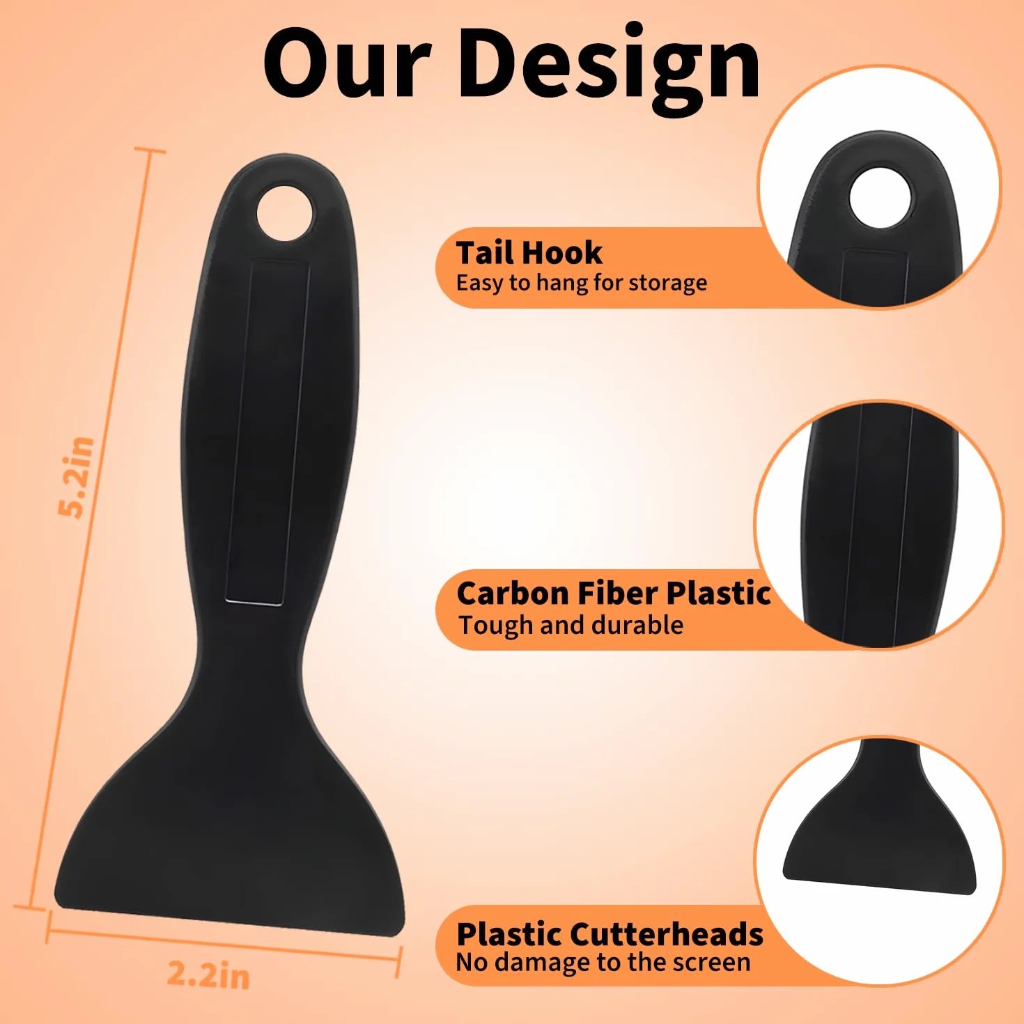 Razor Scraper Tool Set Zestaw 4 Narzędzi z 60 Ostrzami. Usuwanie Farby, Naklejek, Kleju z Szyb, Płytek, Kuchenek. Idealny do Powierzchni DIY.