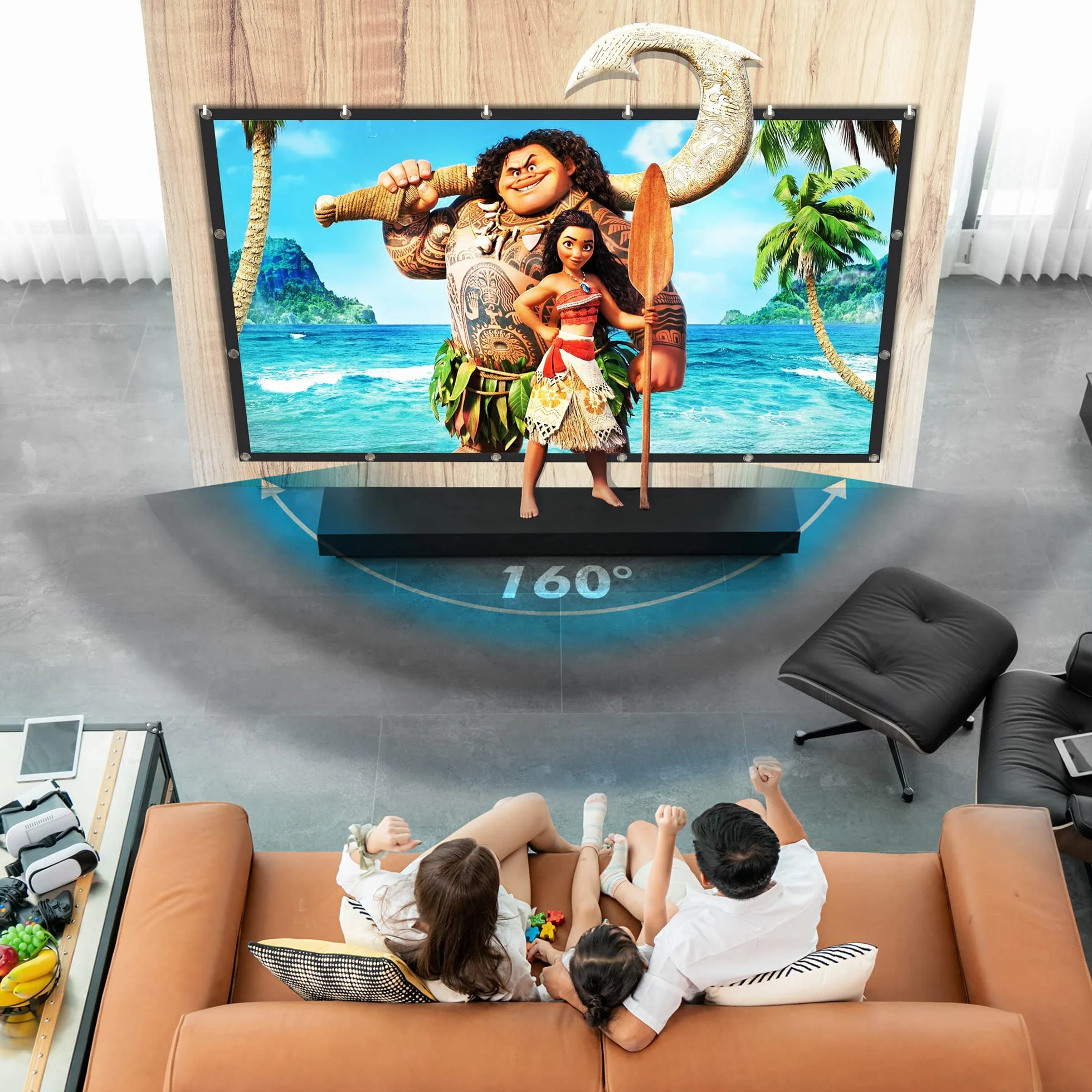 Pyle Składany przenośny ekran projekcyjny 120" 16:9 HD 4K