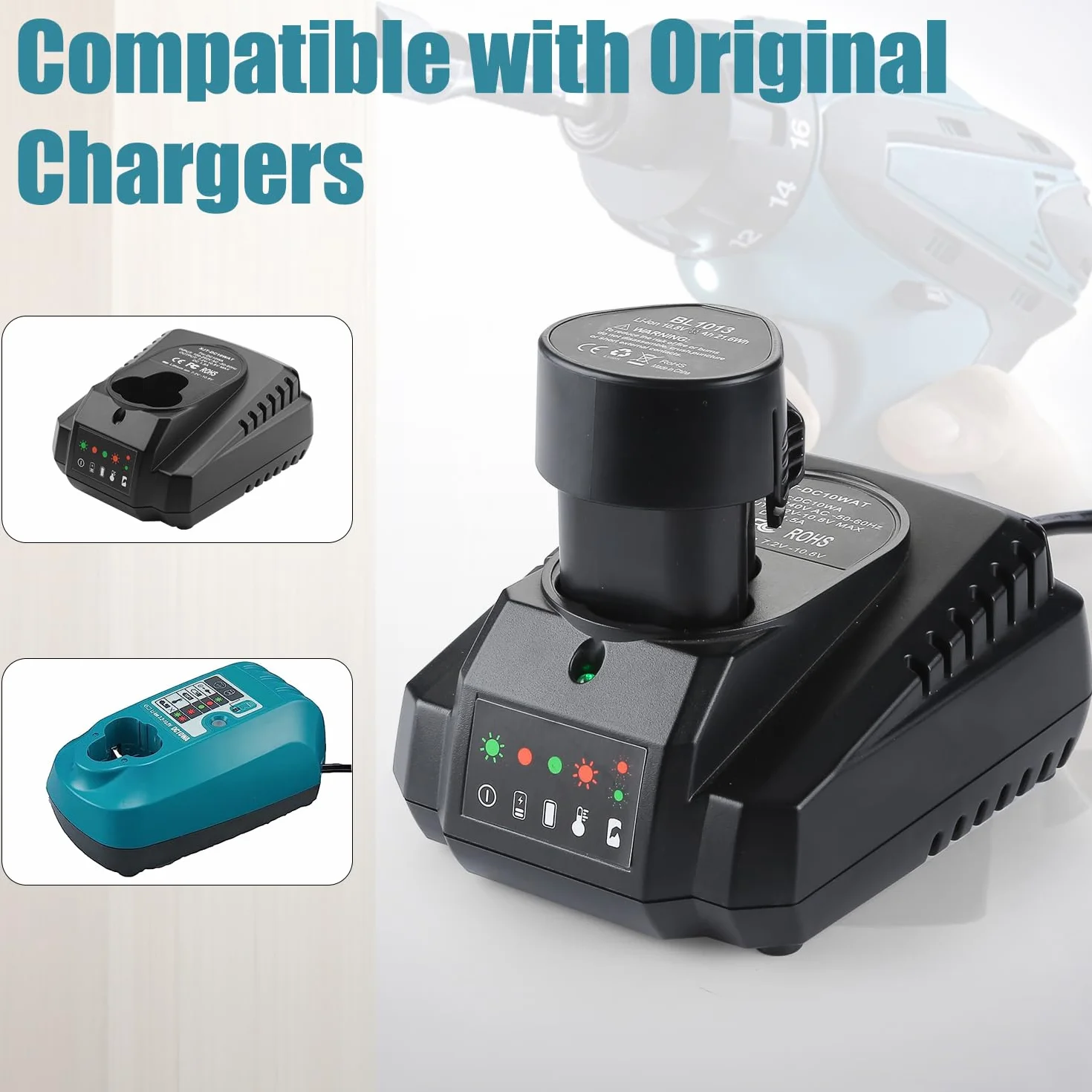 ENERGUP Energup 10,8 V 3,5 Ah akumulator litowo-jonowy do Makita 10,8 V BL1013 BL1014 195332-9 194550-6 DF330D LCT203W akumulator narzędziowy, YT-MAK-12V-LI35-2