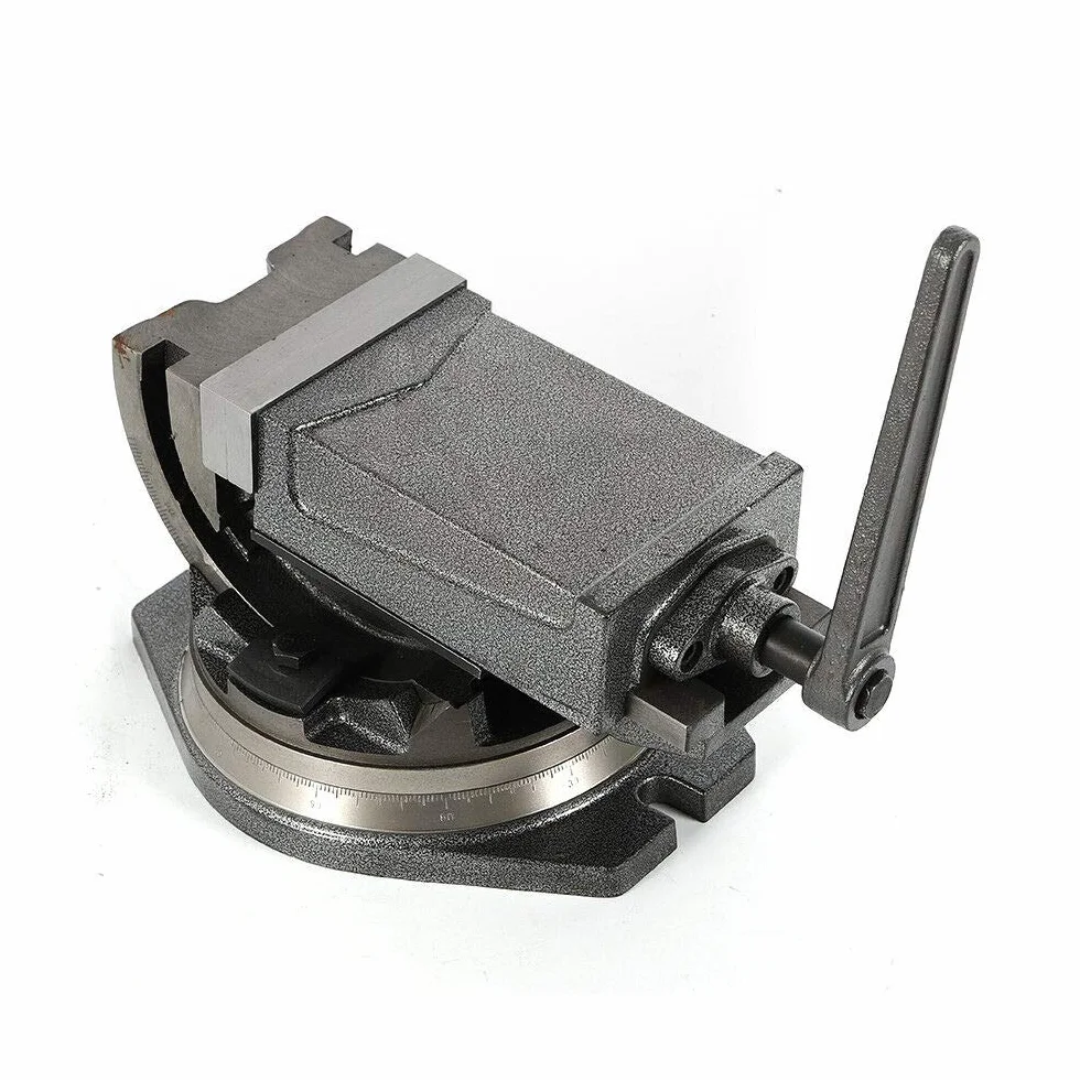 2-osiowe imadło maszynowe wychylne obrotowe 125 mm precyzyjne imadło maszynowe ze stołem, precyzyjne imadło obrotowe o 360°, maks. 24 KN