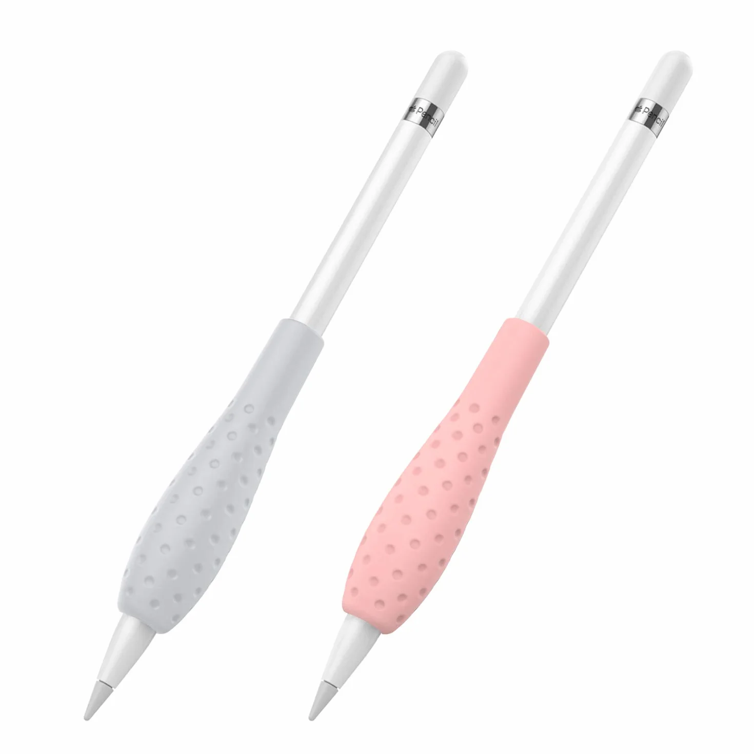 MoKo Silicone Grip Holder Ergo Protective Sleeve Case for Apple Pencil 1st 2nd Generation 2 Pack Gray Pink