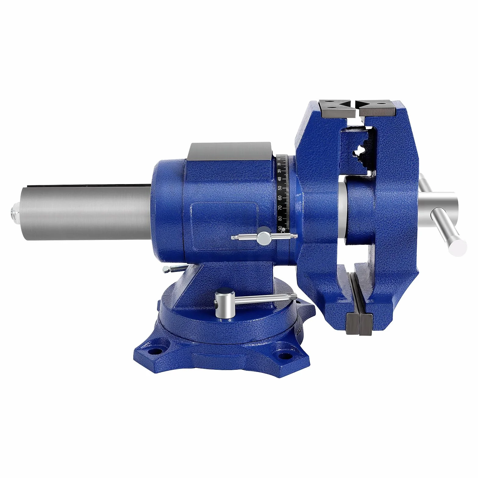 Imadło obrotowe 5", 125 mm imadło z odlewu guzkowego z funkcją obrotu 360°, ciężkie imadło maszynowe do stołu warsztatowego, 35 kg, wytrzymałe do obróbki metalu i drewna, niebieskie