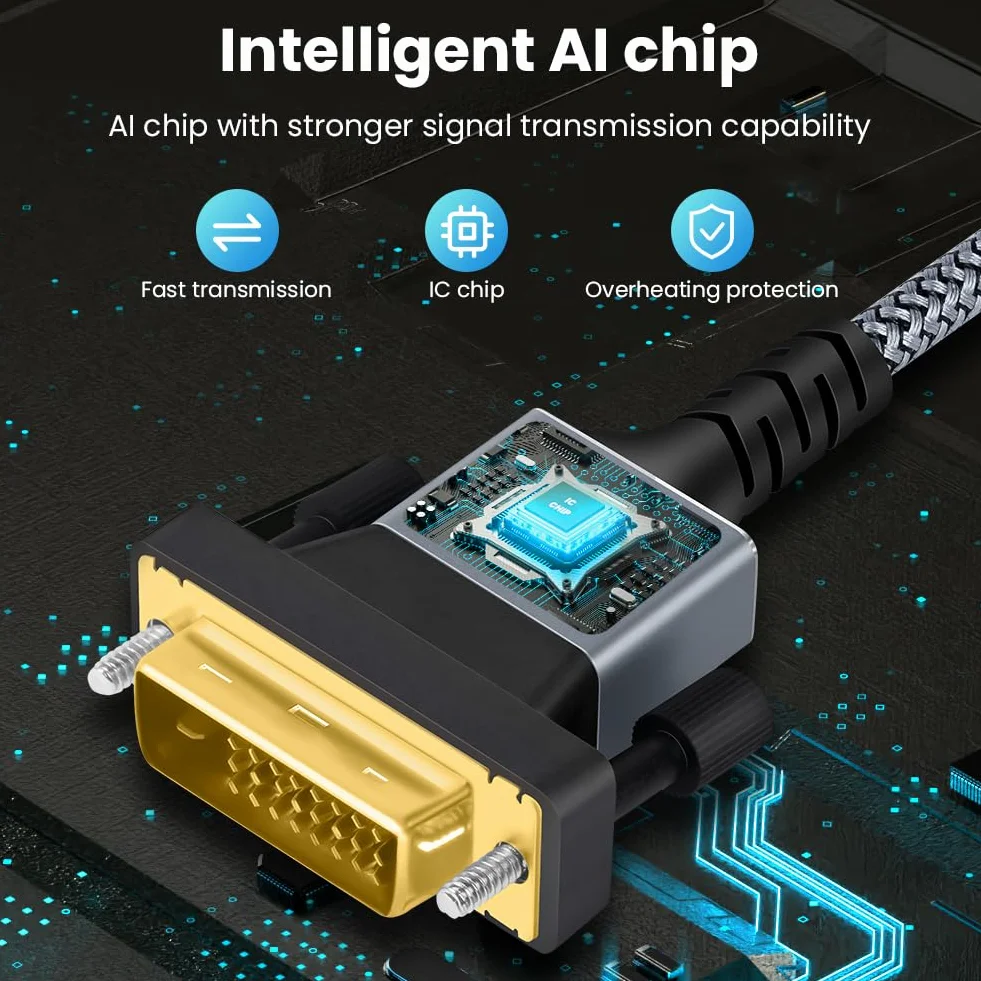 AXFEE Kabel HDMI na DVI dwukierunkowy DVI męski HDMI męski 1080P Full HD do PS4 Raspberry Pi Xbox One Roku