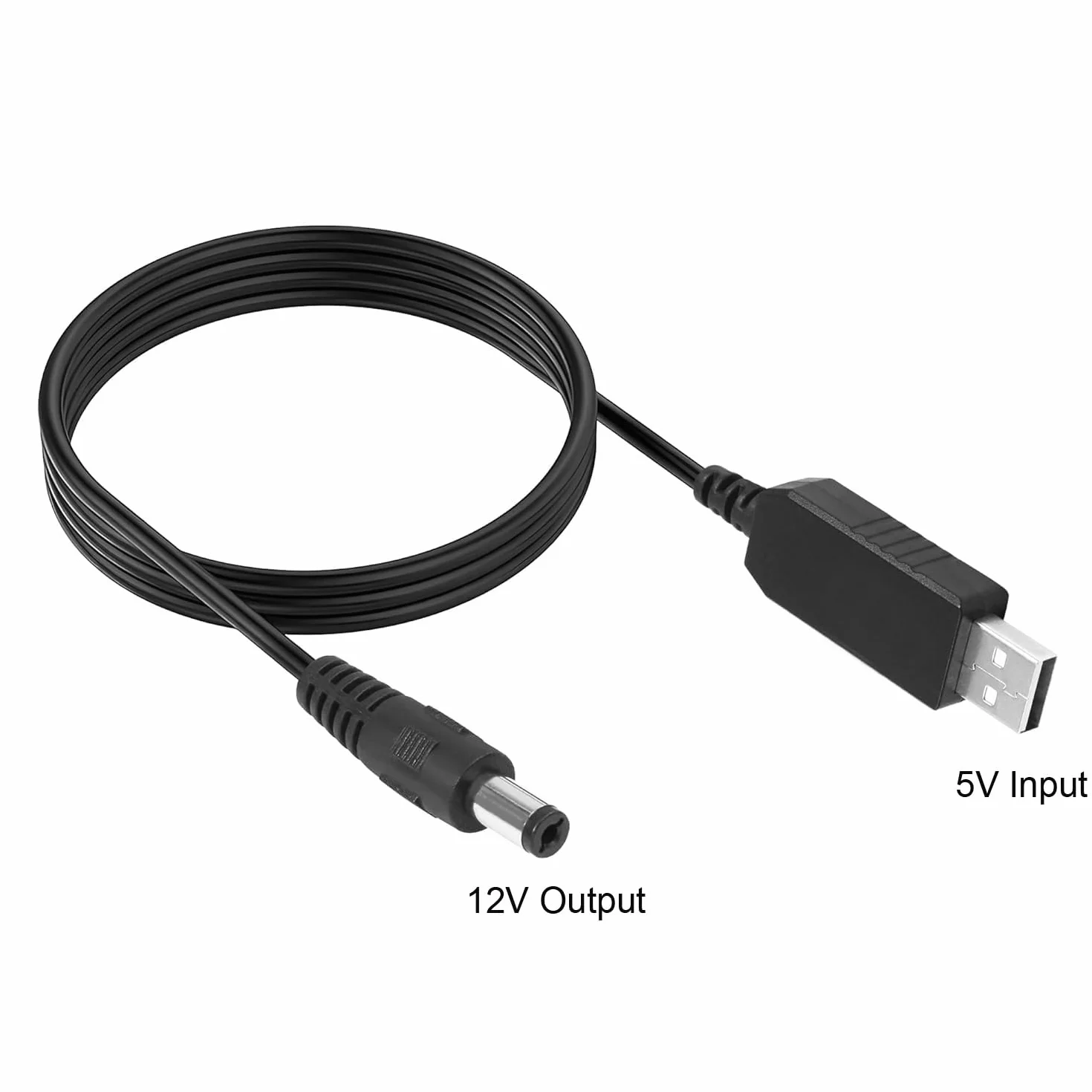 Gebildet Przetwornica Napięcia DC 5V do DC 12V USB, Kabel zasilający USB z 9 Wymiennymi Złączami typu jack, Adapterami ładowarki i Złączem Zaciskowym LED (100cm)