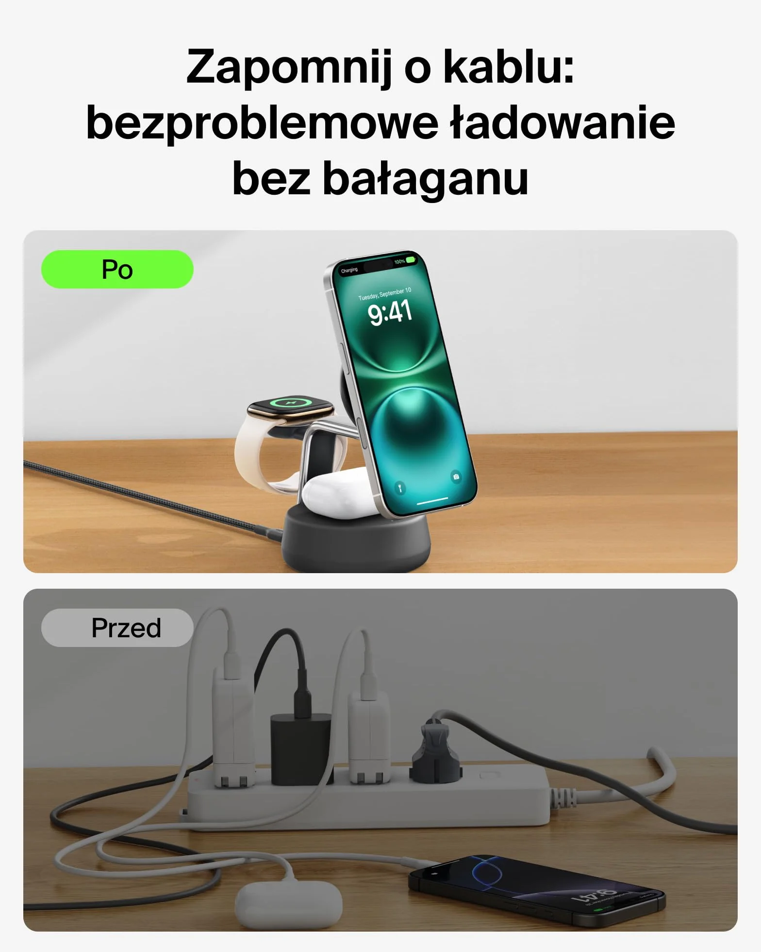 Belkin UltraCharge Pro Qi2 25W Ładowarka Bezprzewodowa 3 w 1 Stacja Ładująca do iPhone 16 Apple Watch AirPods Czarna