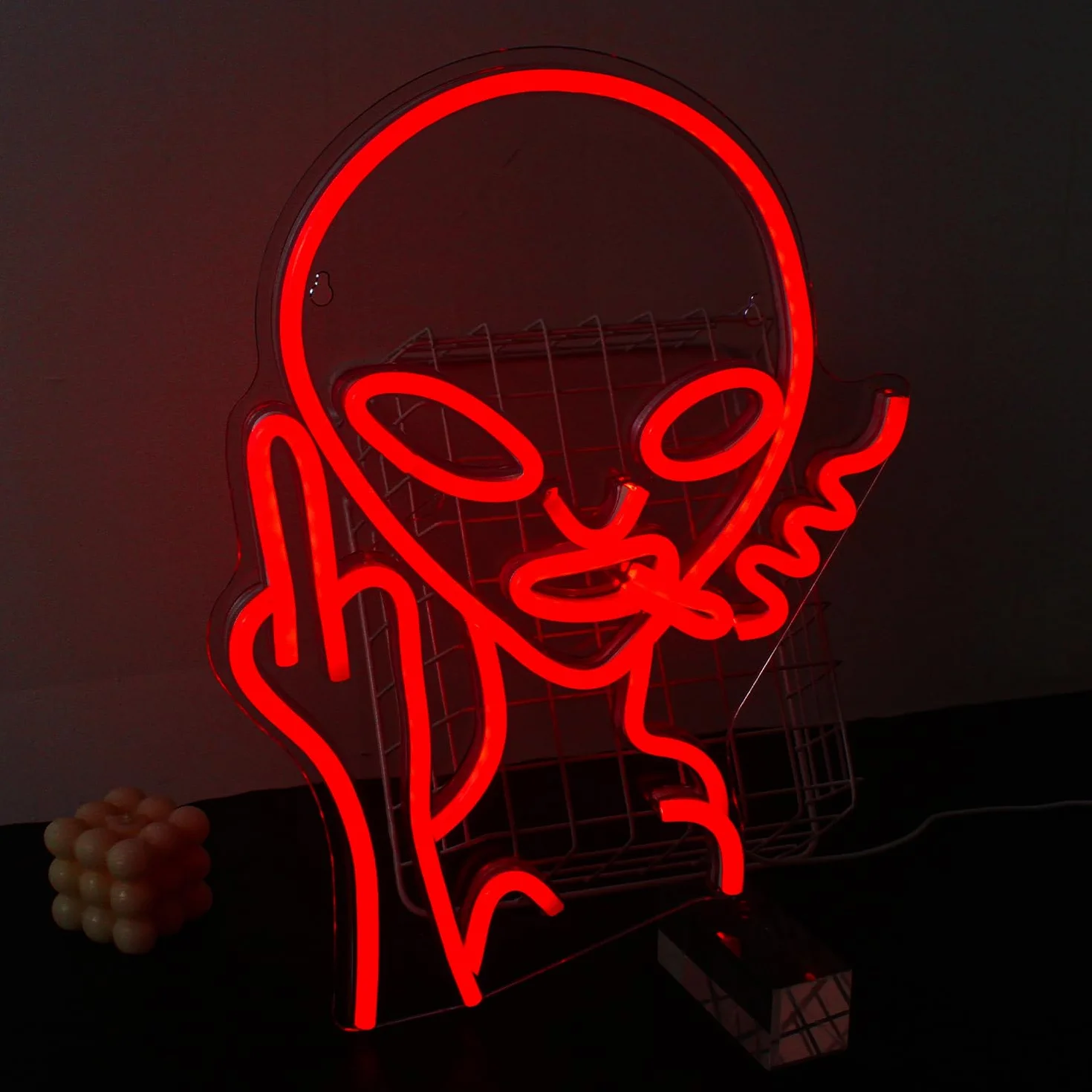 Oznakowanie Alien Neon Światła do dekoracji ścian, USB Dekoracyjne Led Neon znaki Novel Red Alien Neon znaki dla domu Pokój Dzieci Bar Klub Sypialnia Party