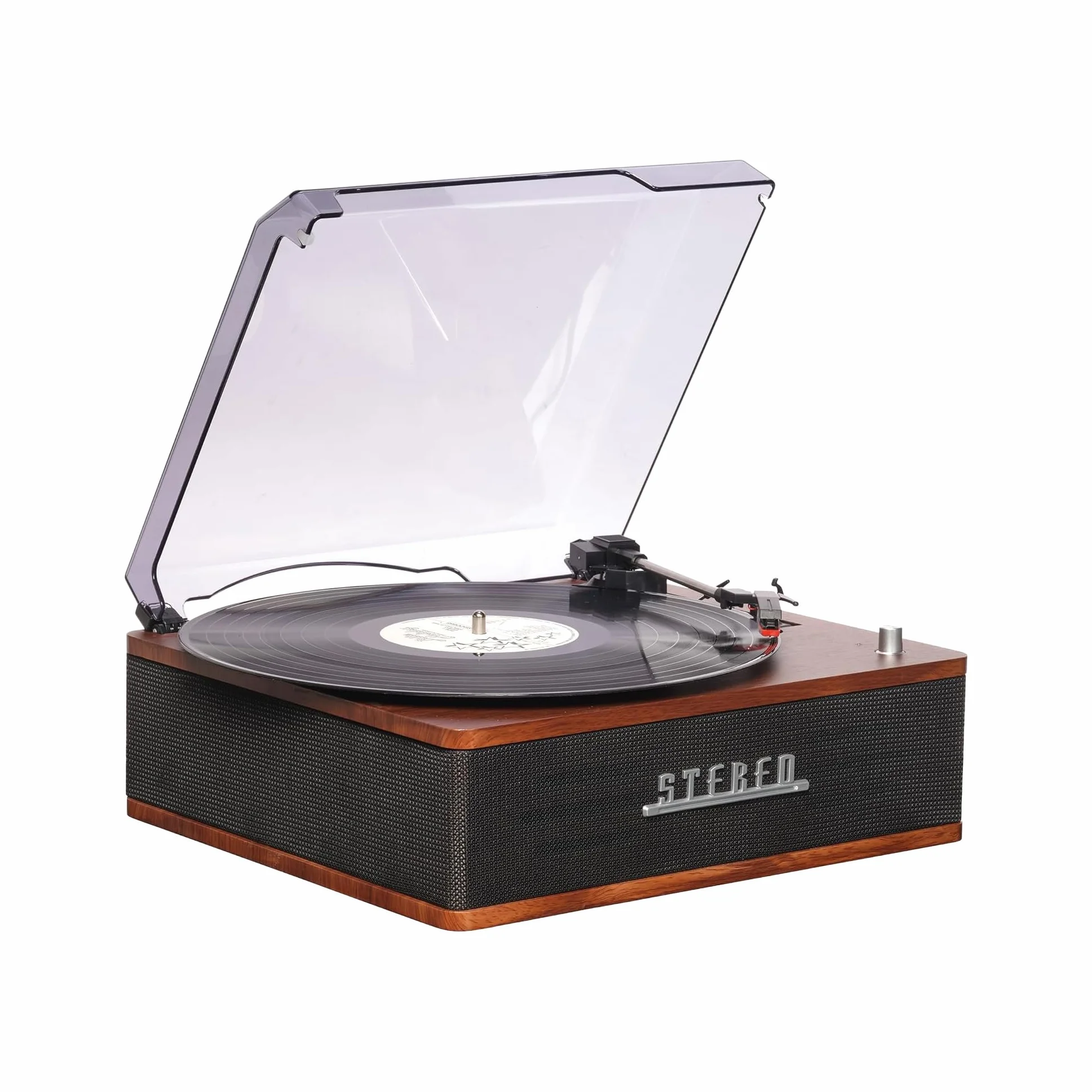 Gramofon retro z Bluetooth i wbudowanymi głośnikami – Denver VPB‑262 Multi-Speed Turntable Music System (33, 45/78 obr./min) z funkcją Line‑Out i AutoStop