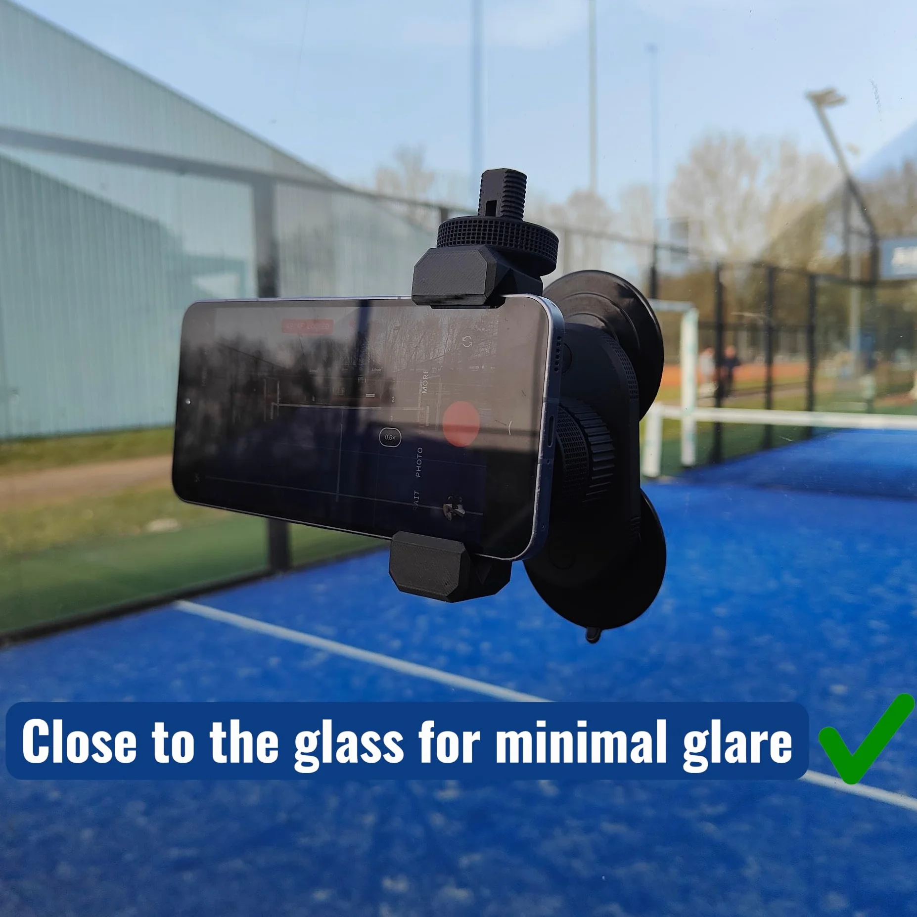 Uchwyt na telefon Padel z przyssawką obracany 360° uniwersalny do nagrywania wideo iPhone Samsung