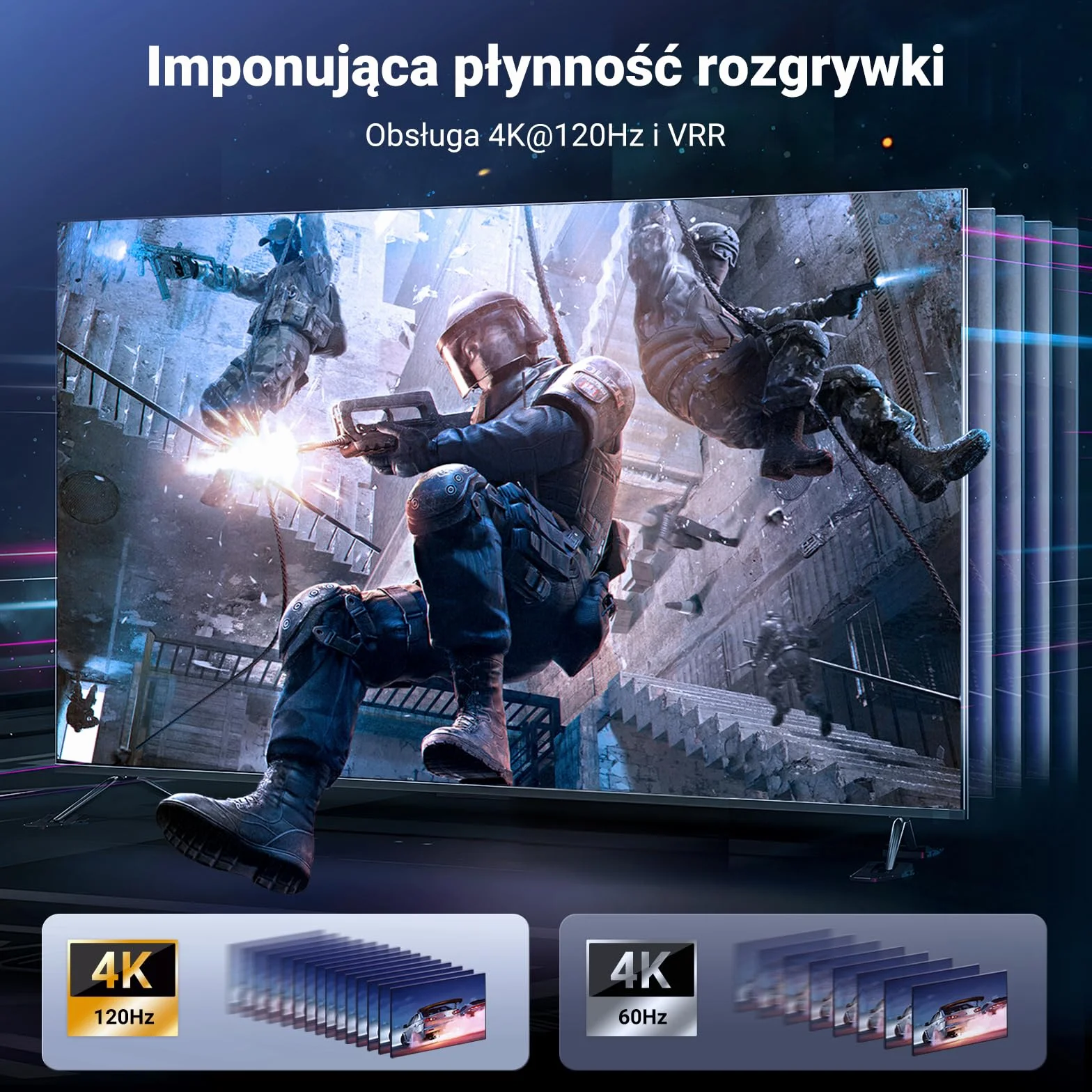 UGREEN Przełącznik HDMI 8K@60Hz 4K@144/120/60Hz Aluminiowy 2 na 1
