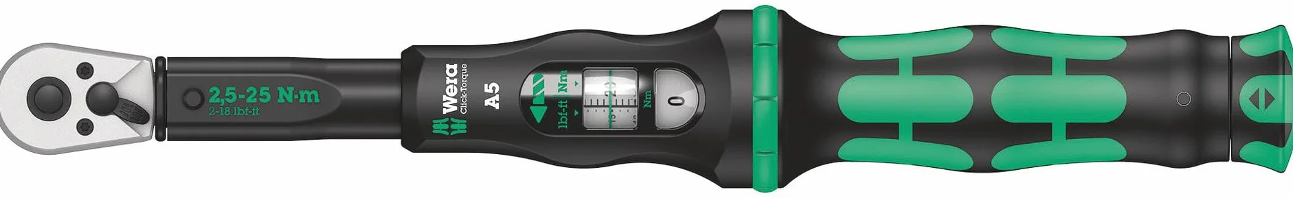 Wera Click-Torque A 5 Klucz, Czarny/Zielony, 1/4"