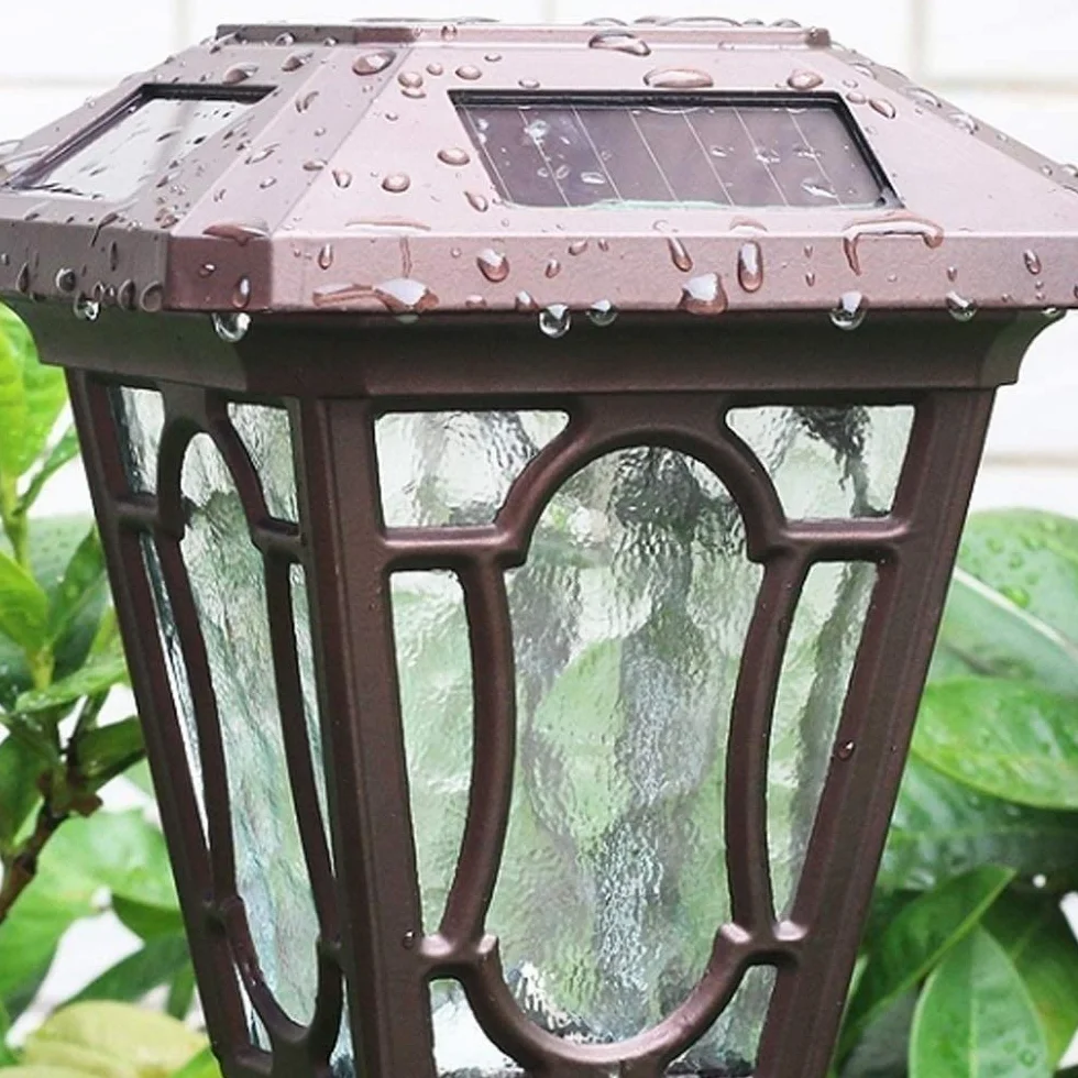 Światła słupkowe zewnętrzne oświetlenie ogrodowe oświetlenie tarasu vintage kolumna solarna reflektor wodoodporna ściana ogrodowa zewnętrzna LED jasne oświetlenie ścienne europejski ogród oświetlenie