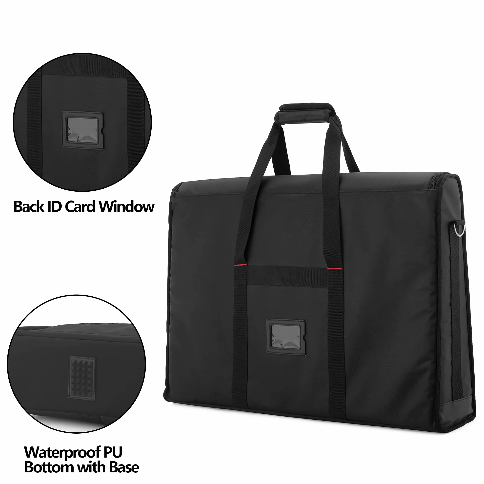 Trunab Torba do przenoszenia monitora 61-61 cm wyściełana do 2 ekranów LCD z kieszenią na akcesoria, spód PU