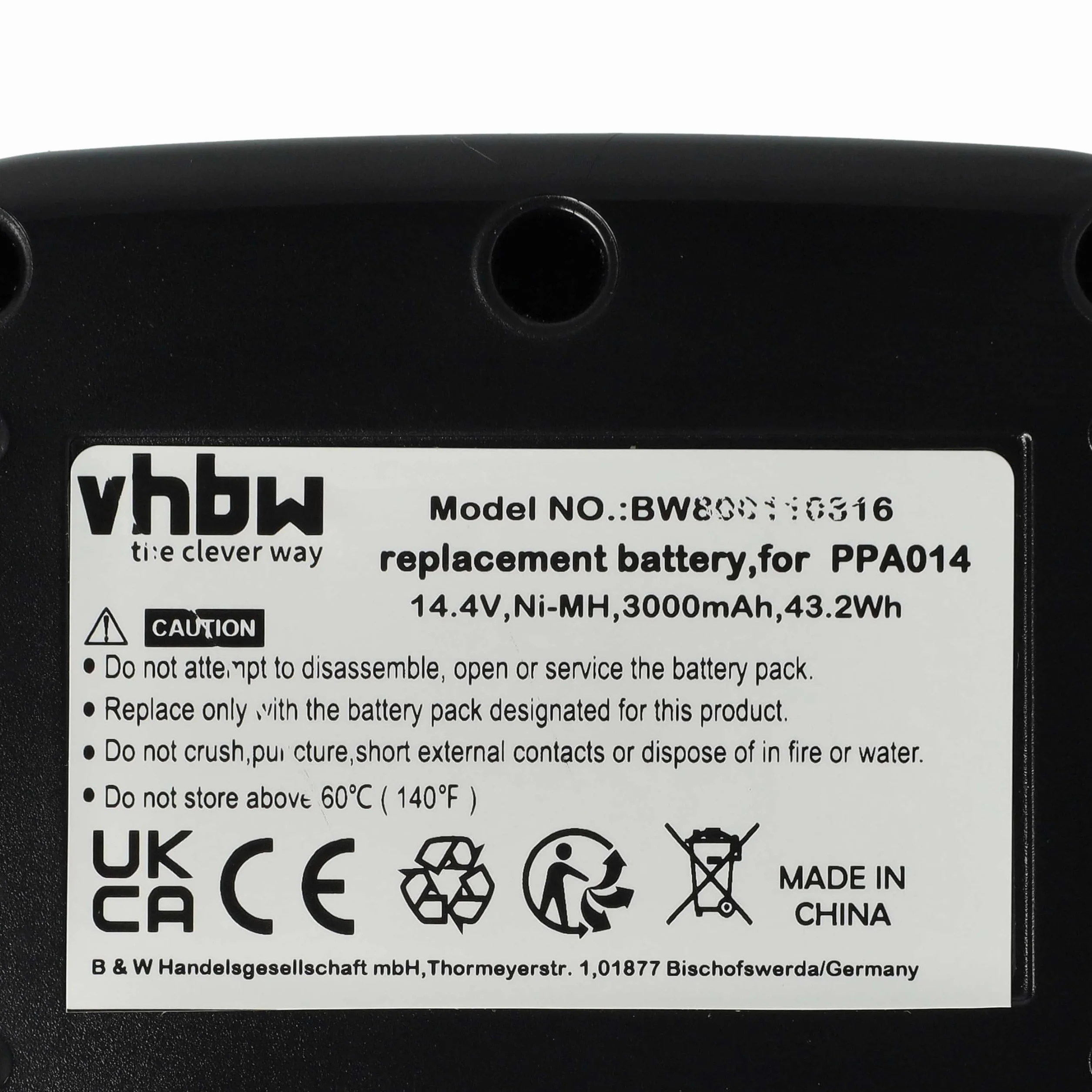 vhbw Akumulator kompatybilny z Senco Dura Spin DS202-14V, DS205-14V elektronarzędzi (3000 mAh, NiMH, 14,4 V)