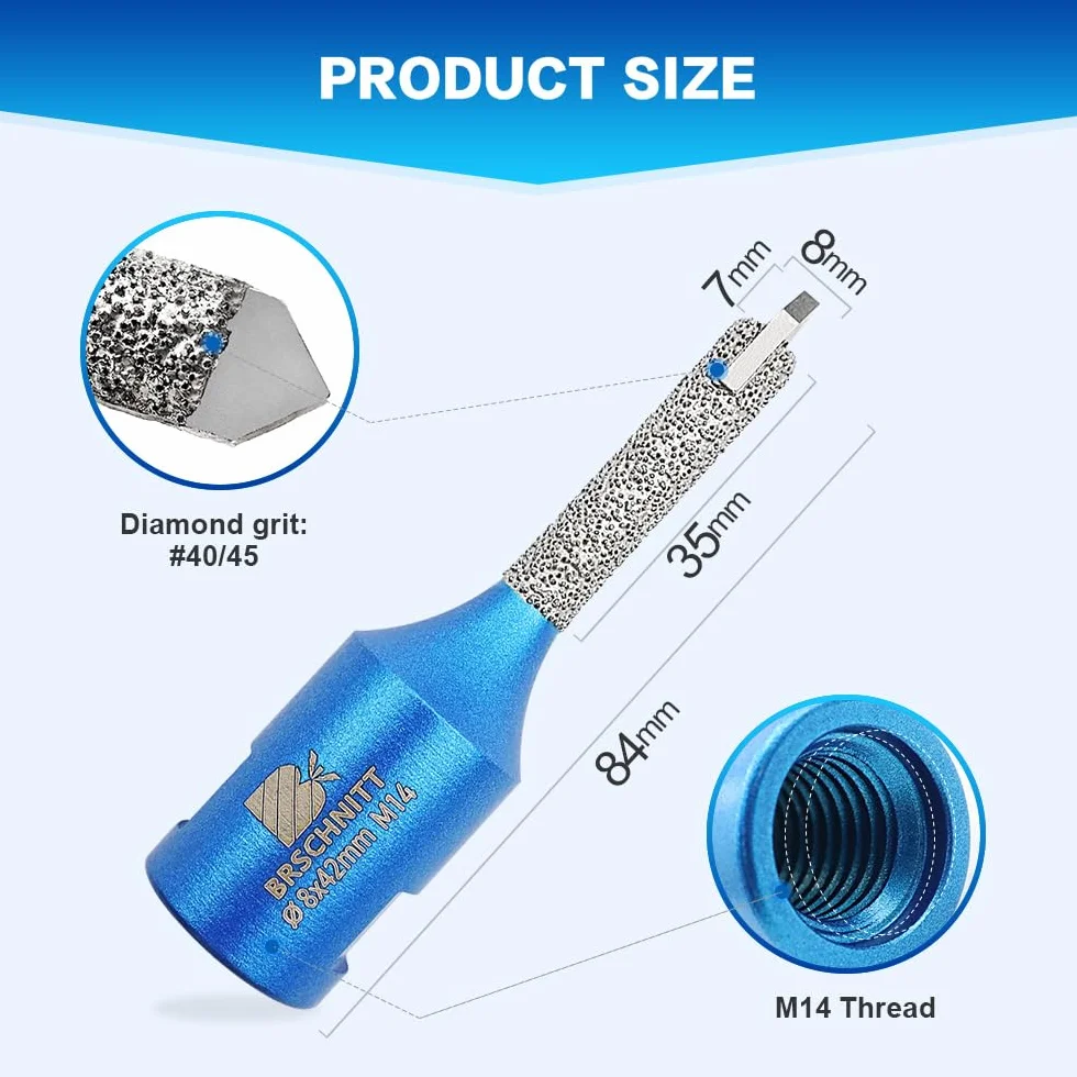 Mörtel Hakenbohrer Mit Hartmetallspitze Diament 8 x 42 mm - 4 sztuki diamentowej fugenfräser do Mauerwerk, Mörtelentfernung, Mauerwerk, Stein, Beton.
