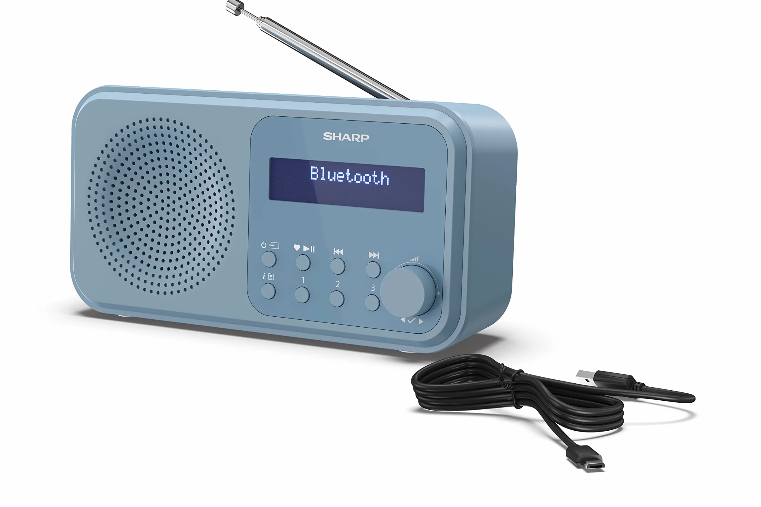SHARP DR-P420 przenośne radio cyfrowe DAB/DAB+ FM RDS USB Bluetooth 5.0 niebieskie