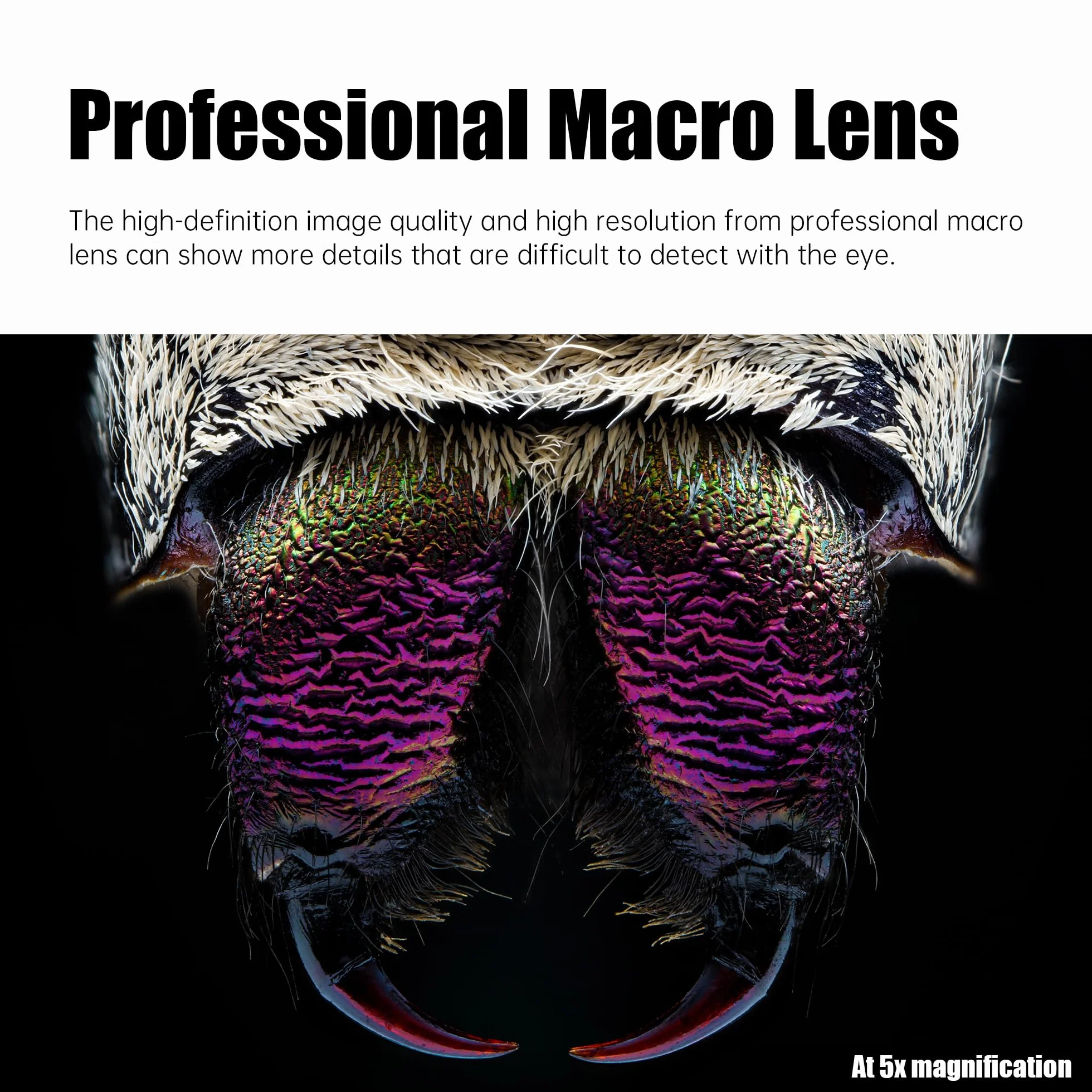 AstrHori Obiektyw makro 25 mm F2.8 2X-5X Ultra Full Frame Manual Focus Kompatybilny z bezlusterkowymi aparatami Sony E A7, A9, NEX-3, NEX-5, NEX-7 itp.