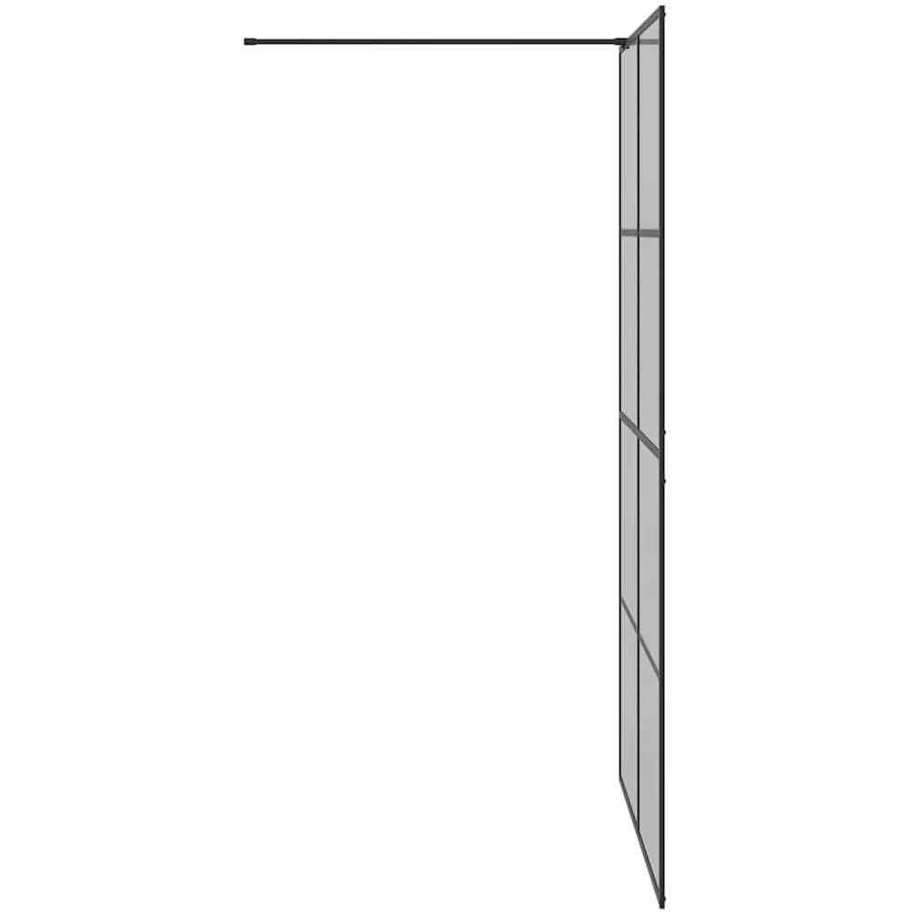 Ścianka prysznicowa Walk-in czarna, 115 x 195 cm, szkło hartowane, rama aluminiowa, ochrona przed rozpryskiwaniem, bez barier, nie zajmuje dużo miejsca, bez ramy, do nowoczesnej łazienki