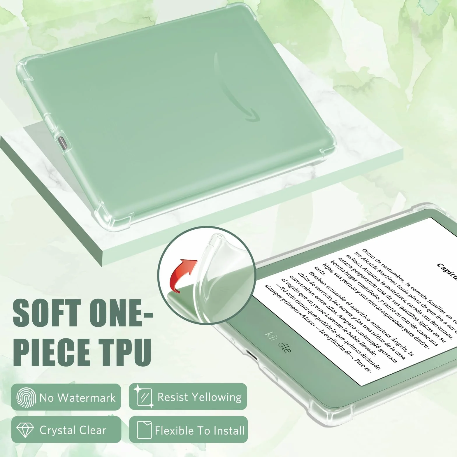 CoBak Etui Kindle 11 — Przezroczysta Obudowa Silikonowa 6 cali 2024/2022 Odporna na Zarysowania