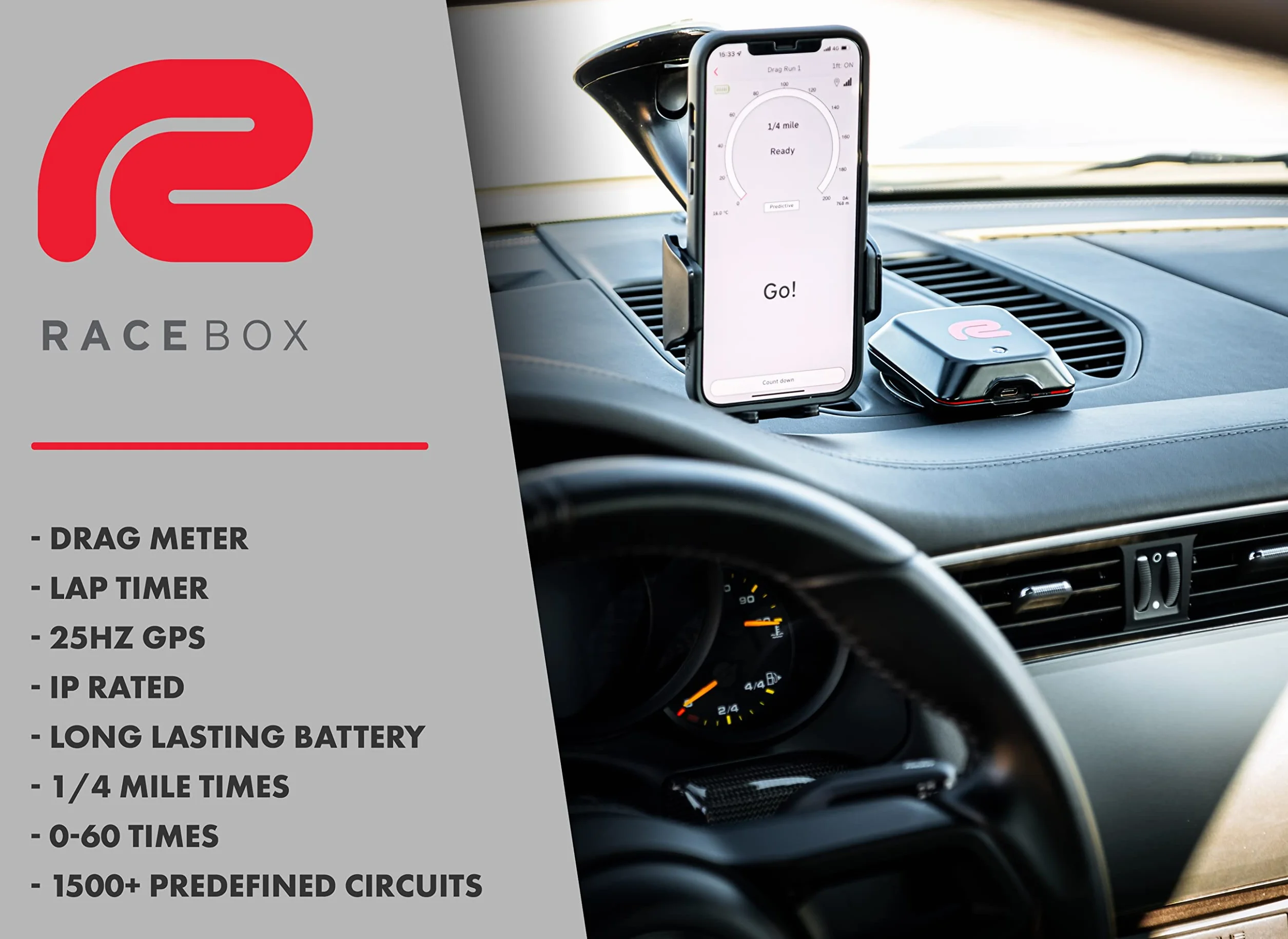 Mini miernik wydajności GPS 25 Hz timer okrążeń miernik oporu system pomiaru czasu wyścigów samochodowych