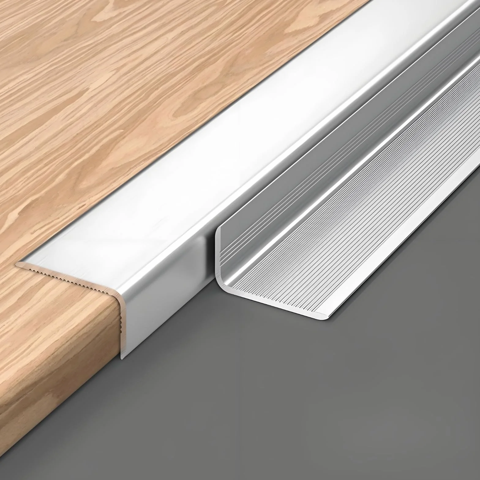 Wykończenie krawędzi płytki z anodyzowanego aluminium, metalowy ochraniacz narożny do podłóg i ścian, nierdzewne listwy do płytek, kształt litery L, 10 mm x 30 mm x 90 cm, srebrne wykończenie