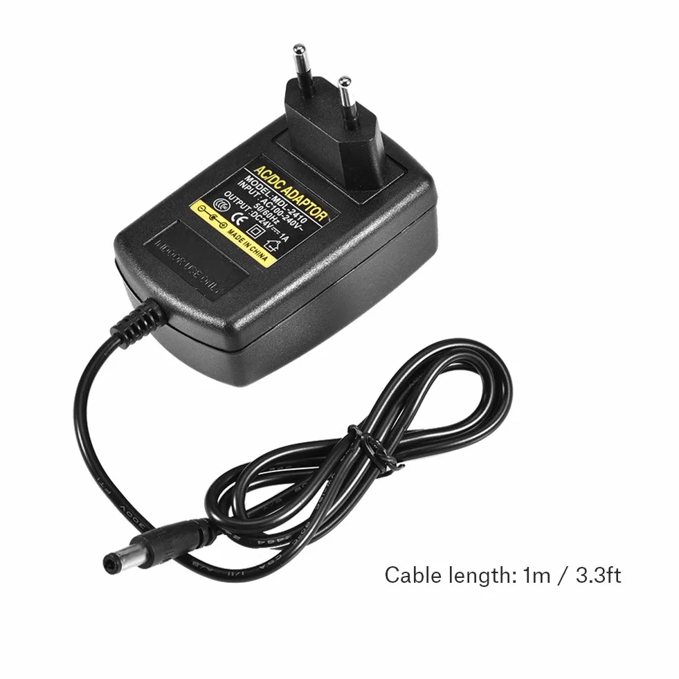 Zasilacz Sieciowy AC 100-240V DC 24V 1A 5,5x2,1mm do Mini TV, Dysk Twardy 2,5", Odtwarzacz DVD